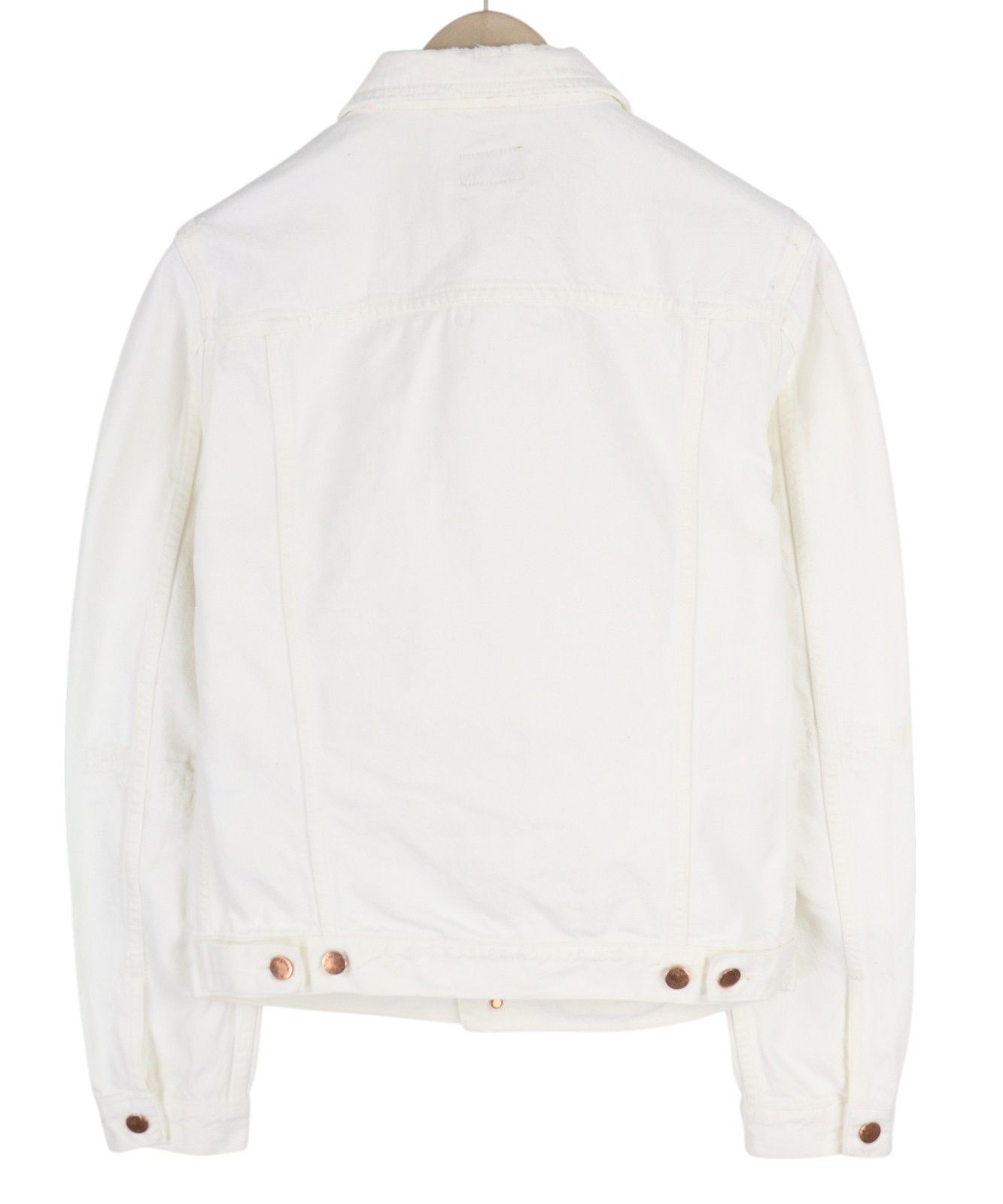 Nudie Jeans BILLY M Pitch White Worn Denim Polo Neck Jacket 83686 Size US M / EU 48-50 / 2 - 2 Thumbnail