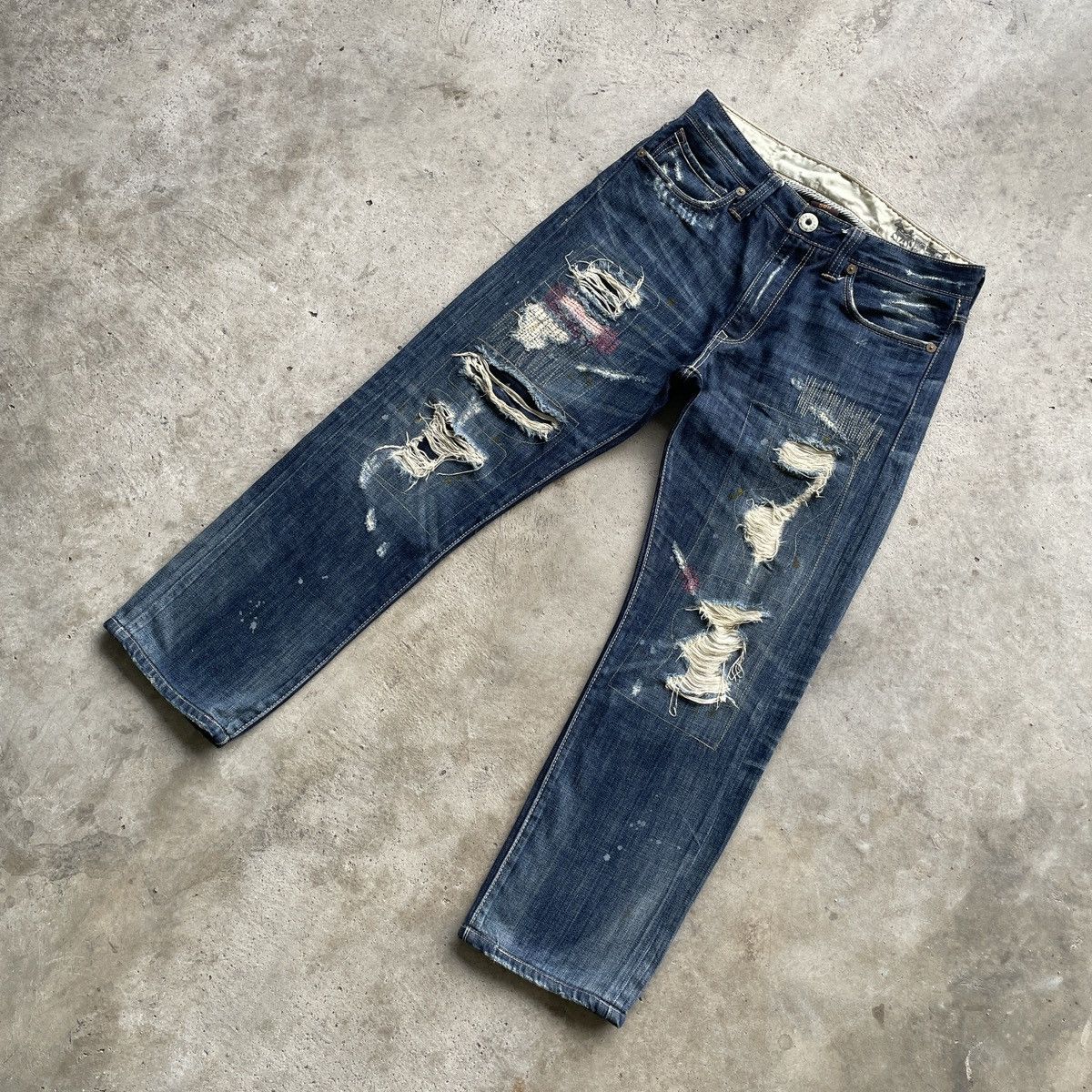 Jean × Levi's × Vintage RARE💥 Vintage Levi’s 505 Distressed Faded Denim Jeans Pants Size US 31 - 2 Thumbnail