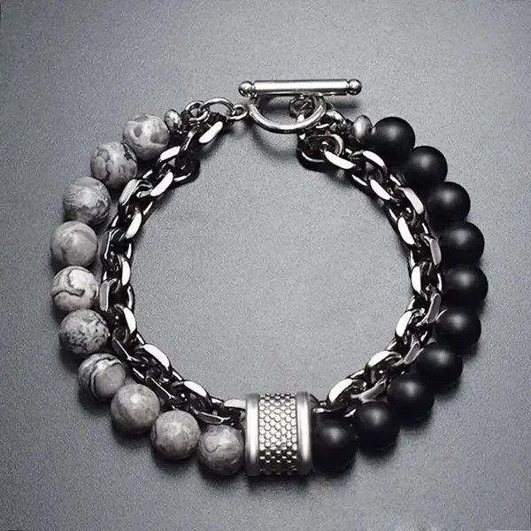 Other Black Mate Beads + Dray Grey Beads + Chain Size ONE SIZE - 2 Thumbnail