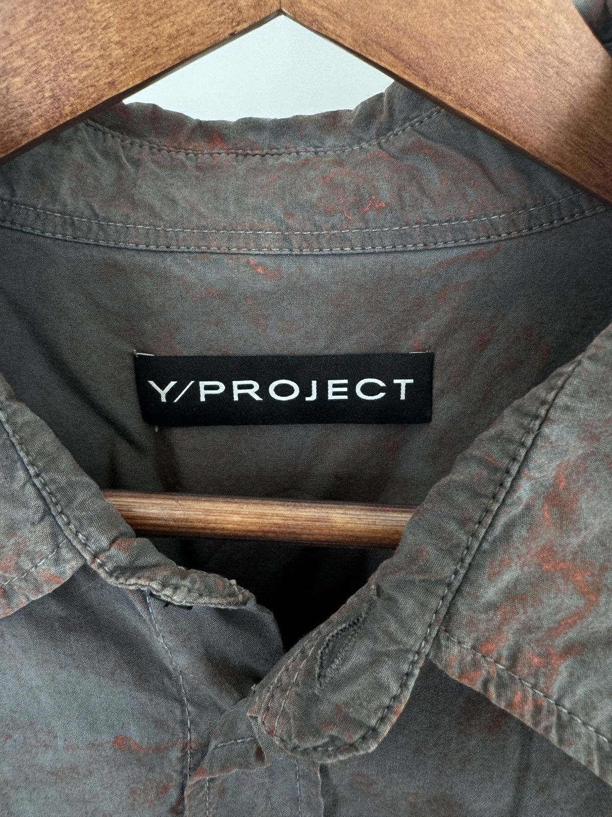 Y/Project Y/PROJECT Pinched Logo Overshirt in Rust/Grey Size US XL / EU 56 / 4 - 2 Thumbnail