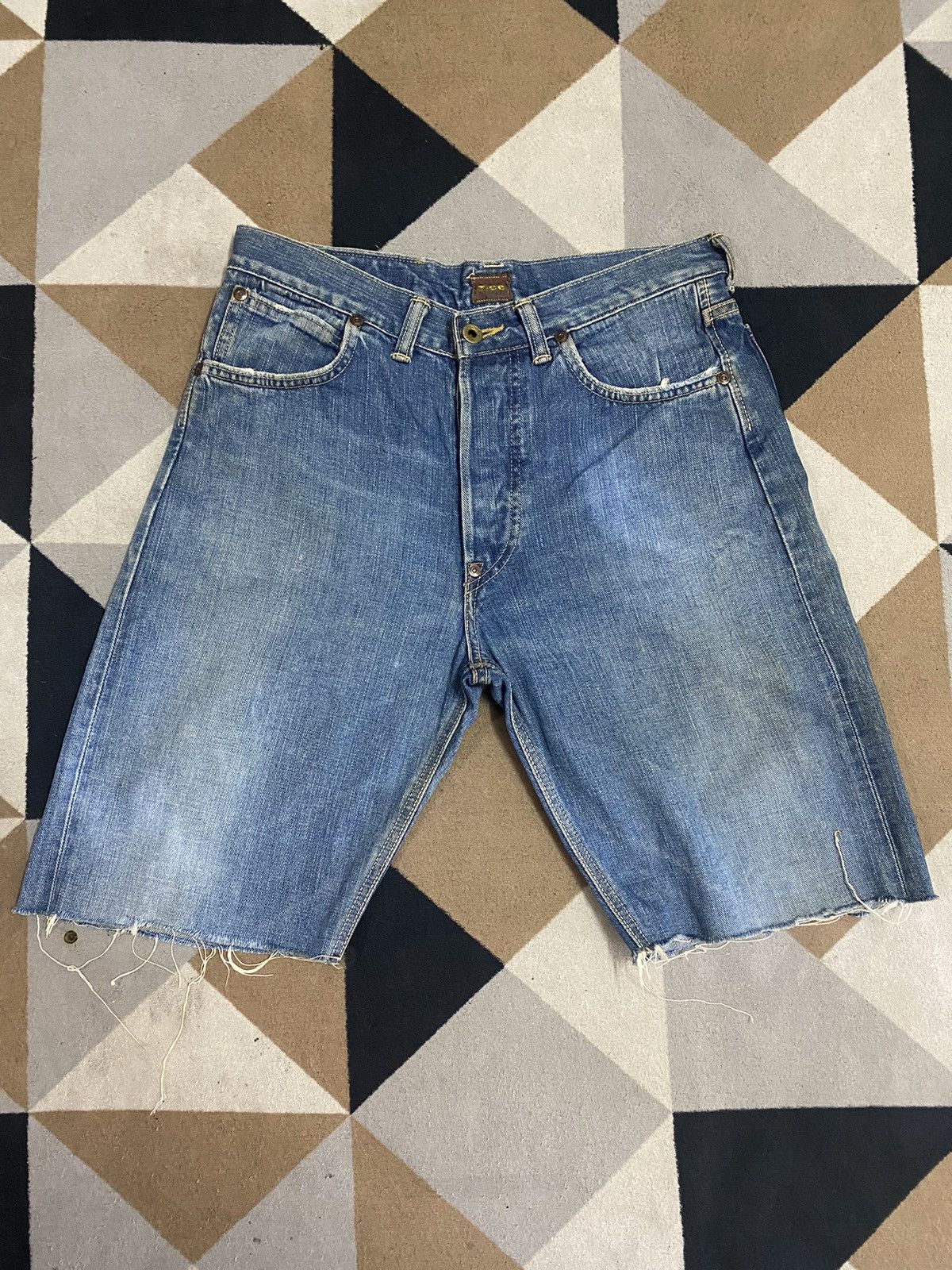 Vintage Lee Cowboy Selvedge Blue Wash Short Jeans