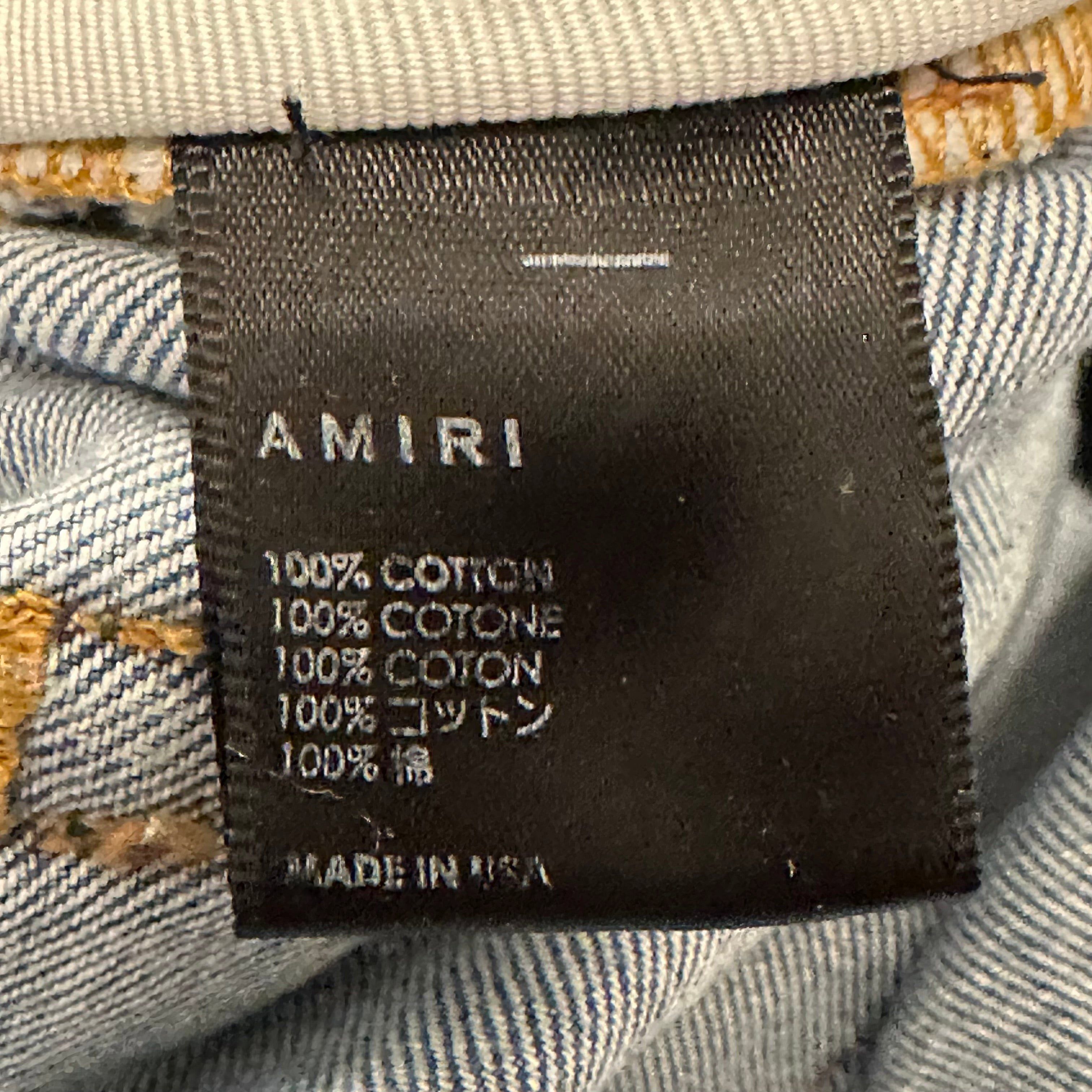 Amiri Amiri Black Leather Star Chemist Blue Denim Jeans Sz 38 Size US 38 / EU 54 - 6 Thumbnail