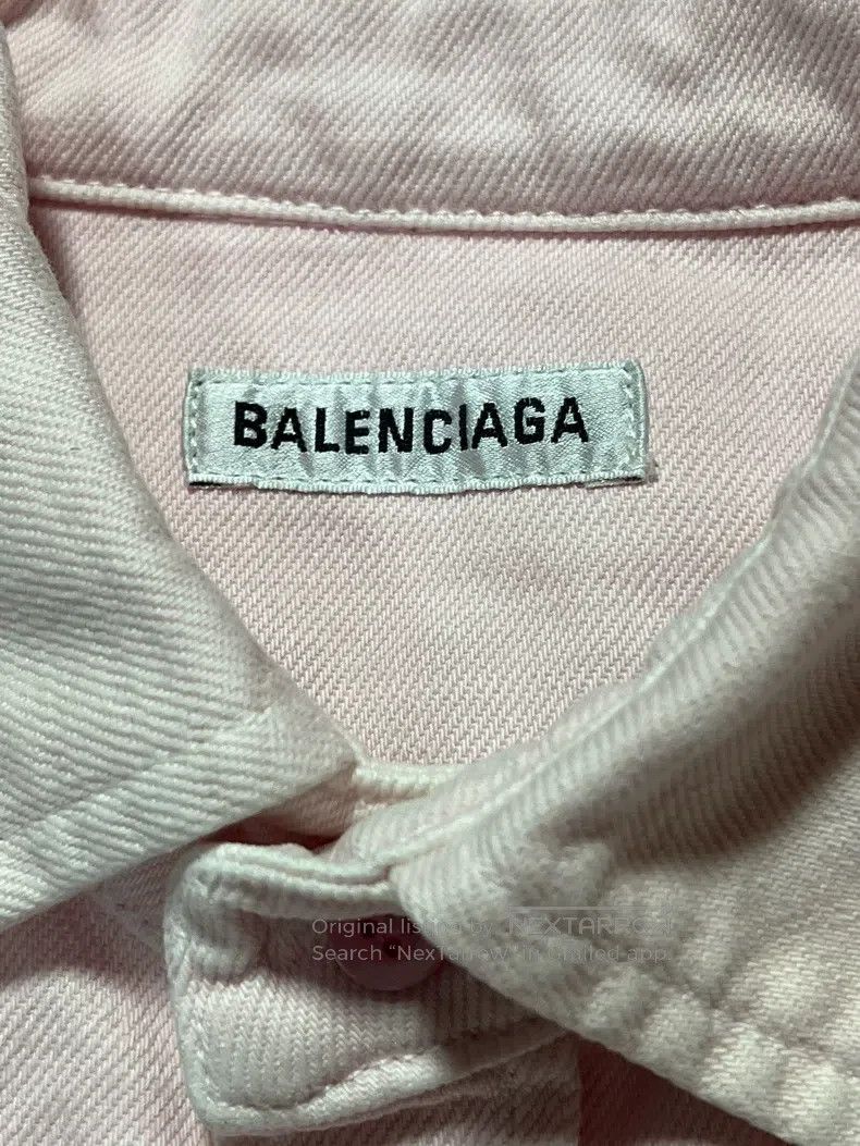 Balenciaga Balenciaga Back Large Logo Light Pink Denim Jacket Size XS / US 0-2 / IT 36-38 - 4 Thumbnail