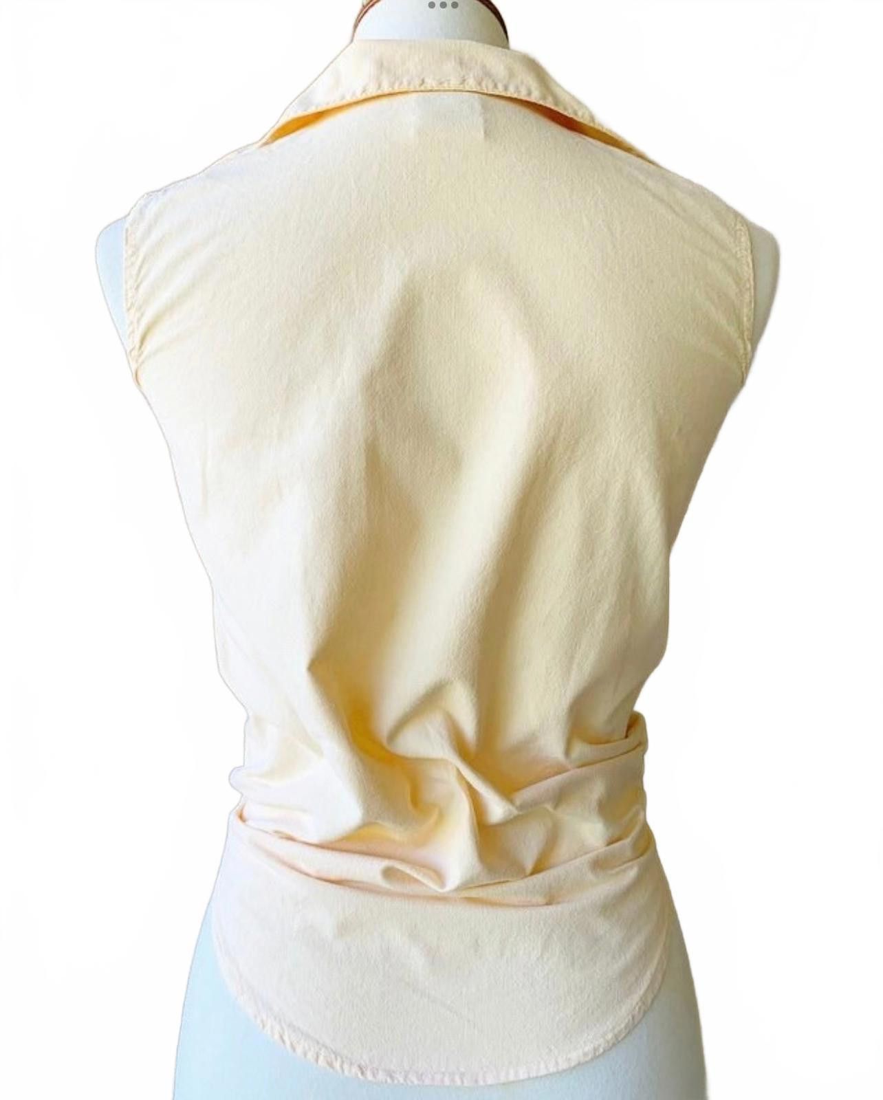 Other MICHAEL Vintage Collared Eyelet Top in Yellow (MEDIUM) Size M / US 6-8 / IT 42-44 - 3 Thumbnail