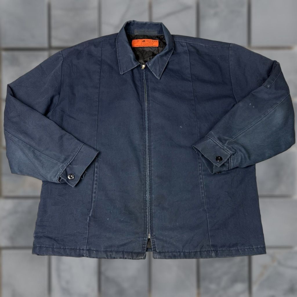 Red Kap VINTAGE Red Kap Jacket Mens XL Blue 90s Workwear Bomber Full Zip Lined Twill Poylester Cotton Size US XL / EU 56 / 4 - 1 Thumbnail