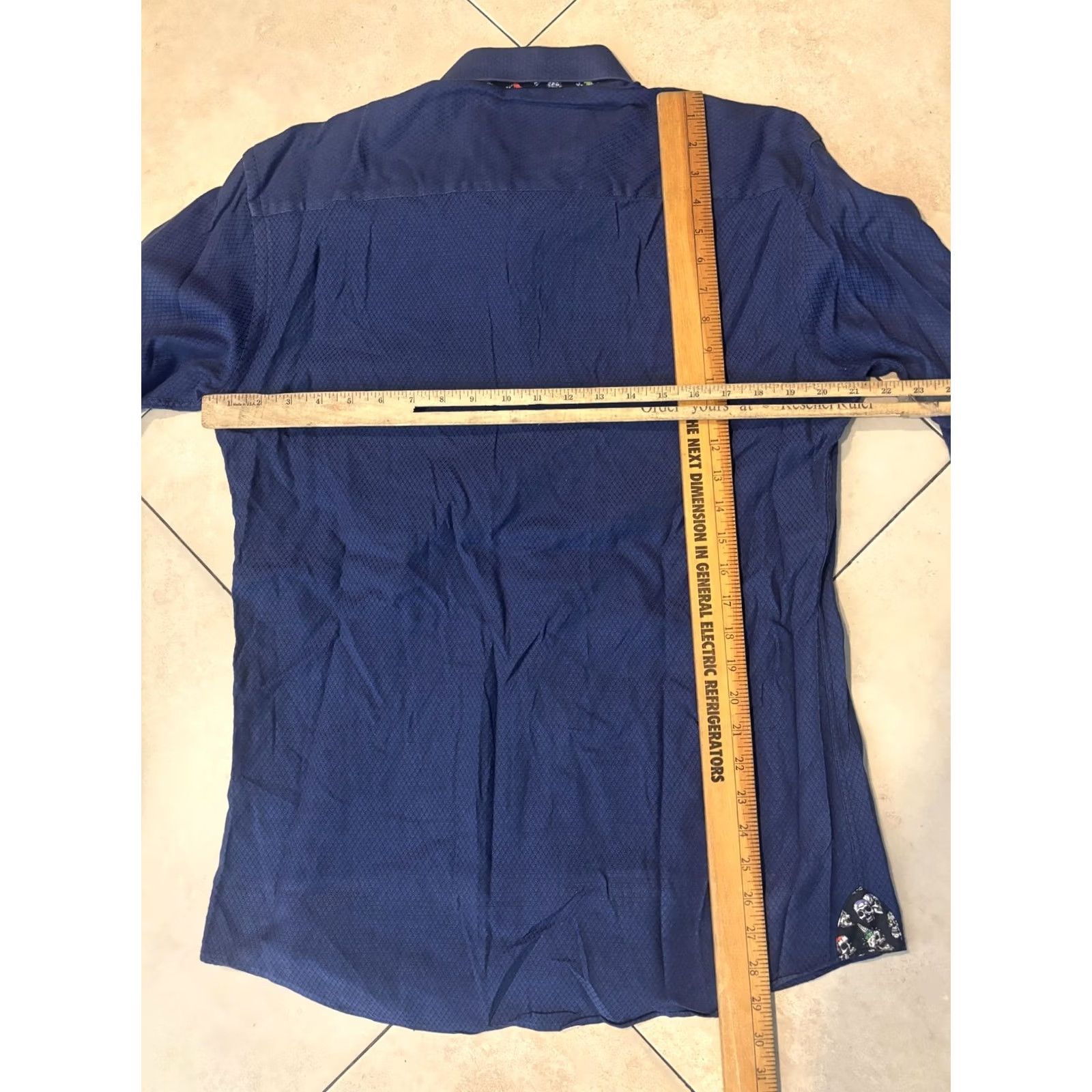 Maceoo Maceoo Shirt Mens M Blue Italian Jacquard Geometric Long Sleeve Button Front Size US M / EU 48-50 / 2 - 6 Thumbnail