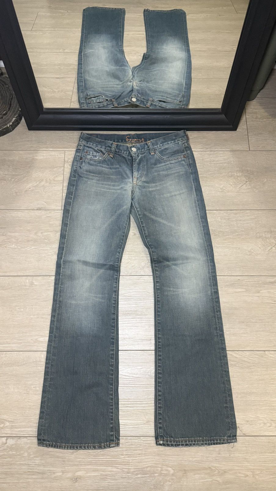 7 For All Mankind Vintage 1990s 7 For All Mankind Indigo Wash Bootcut Flared Size 29" - 2 Thumbnail