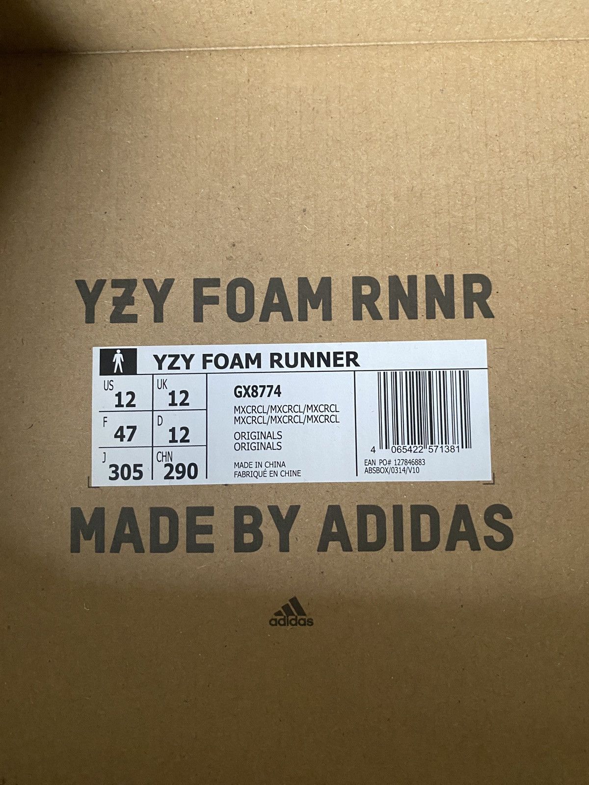 Adidas Yeezy FOAM RNNR MX Cream Clay Size US 12 / EU 45 - 8 Thumbnail
