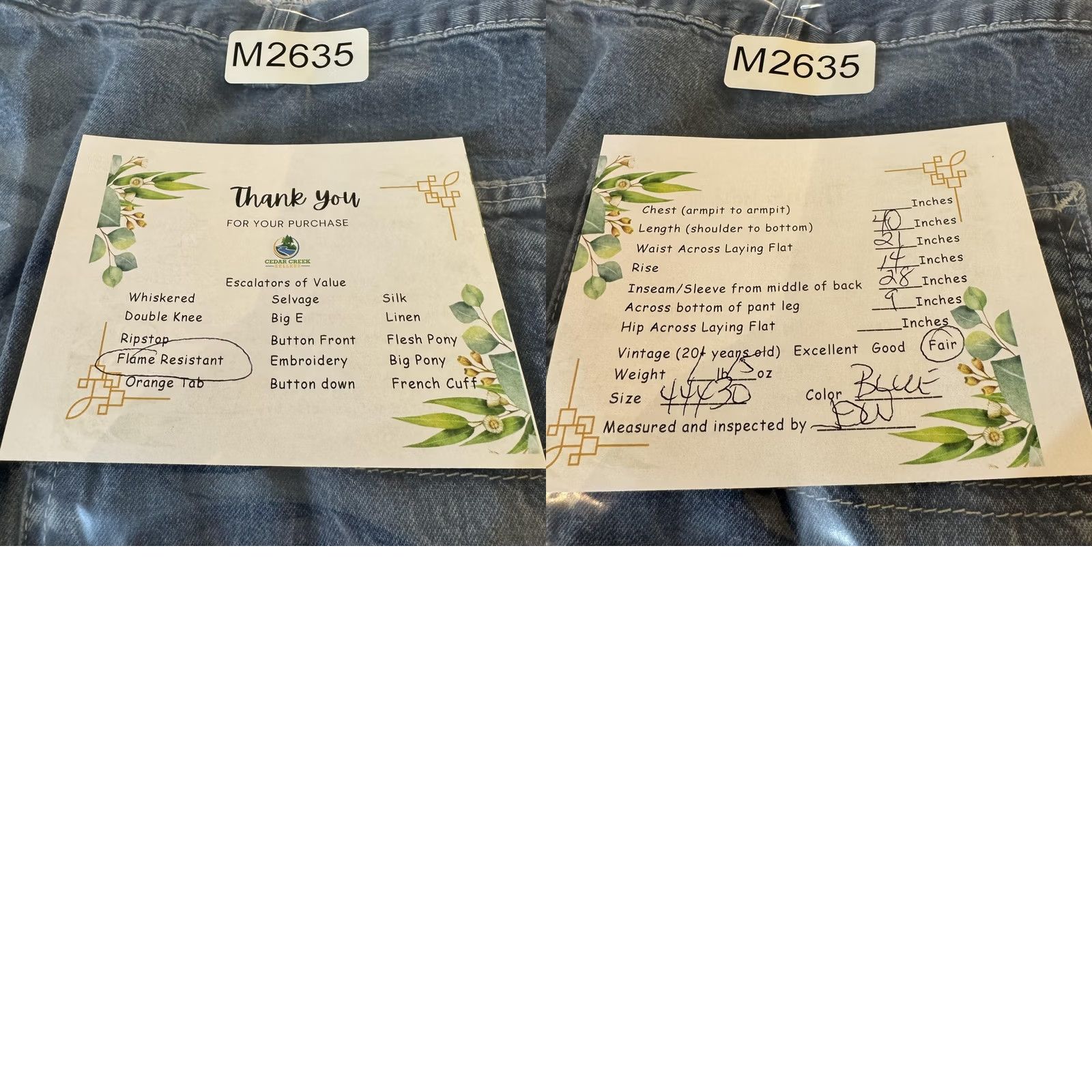 Carhartt VINTAGE Carhartt FR Work Jeans Mens 44x28 CAT2 Arc Flash Denim Workwear 44x28 Blue Denim Relaxed Work Fit Regular Mens Size US 44 / EU 60 - 9 Thumbnail