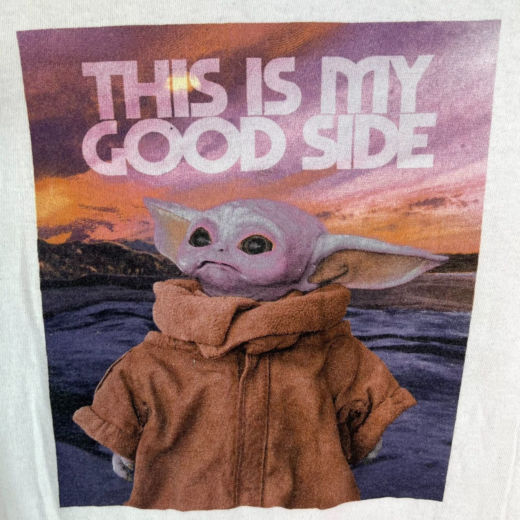 Star Wars VINTAGE Star Wars Yoda Shirt Adult M White This Is My Good Side Short Sleeve Dist Mens T-Shirt Size US M / EU 48-50 / 2 - 2 Thumbnail
