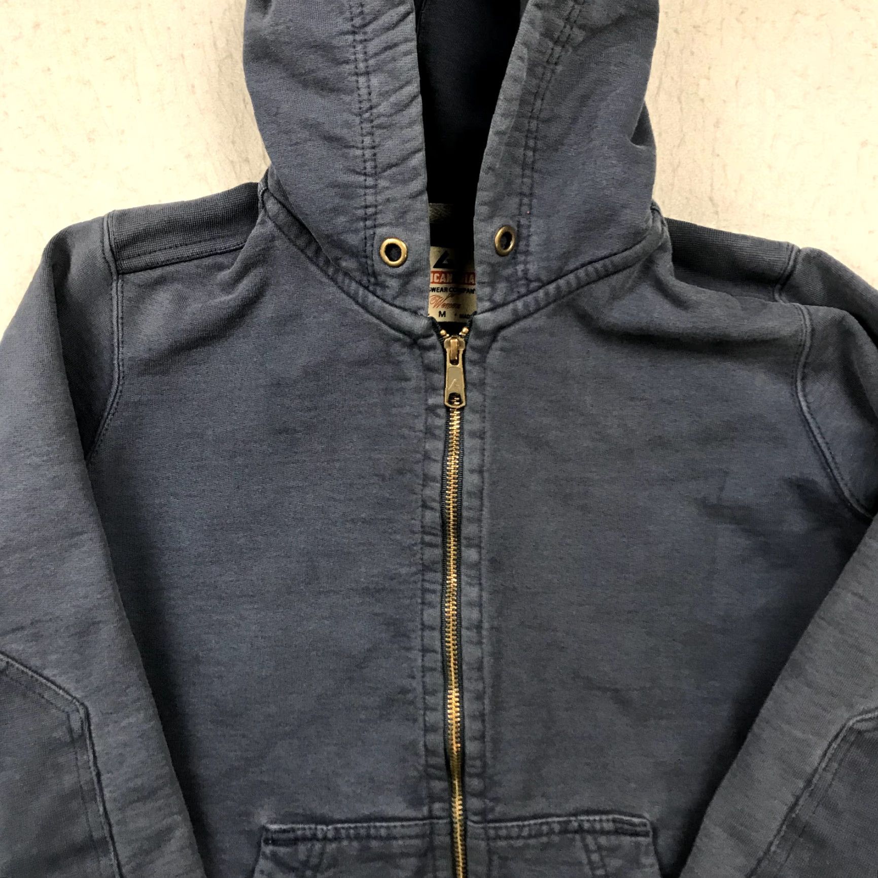 Vintage American Giant Hoodie Womens Medium Blue Sweatshirt Full Zip Heavy Cotton USA Size M / US 6-8 / IT 42-44 - 2 Thumbnail