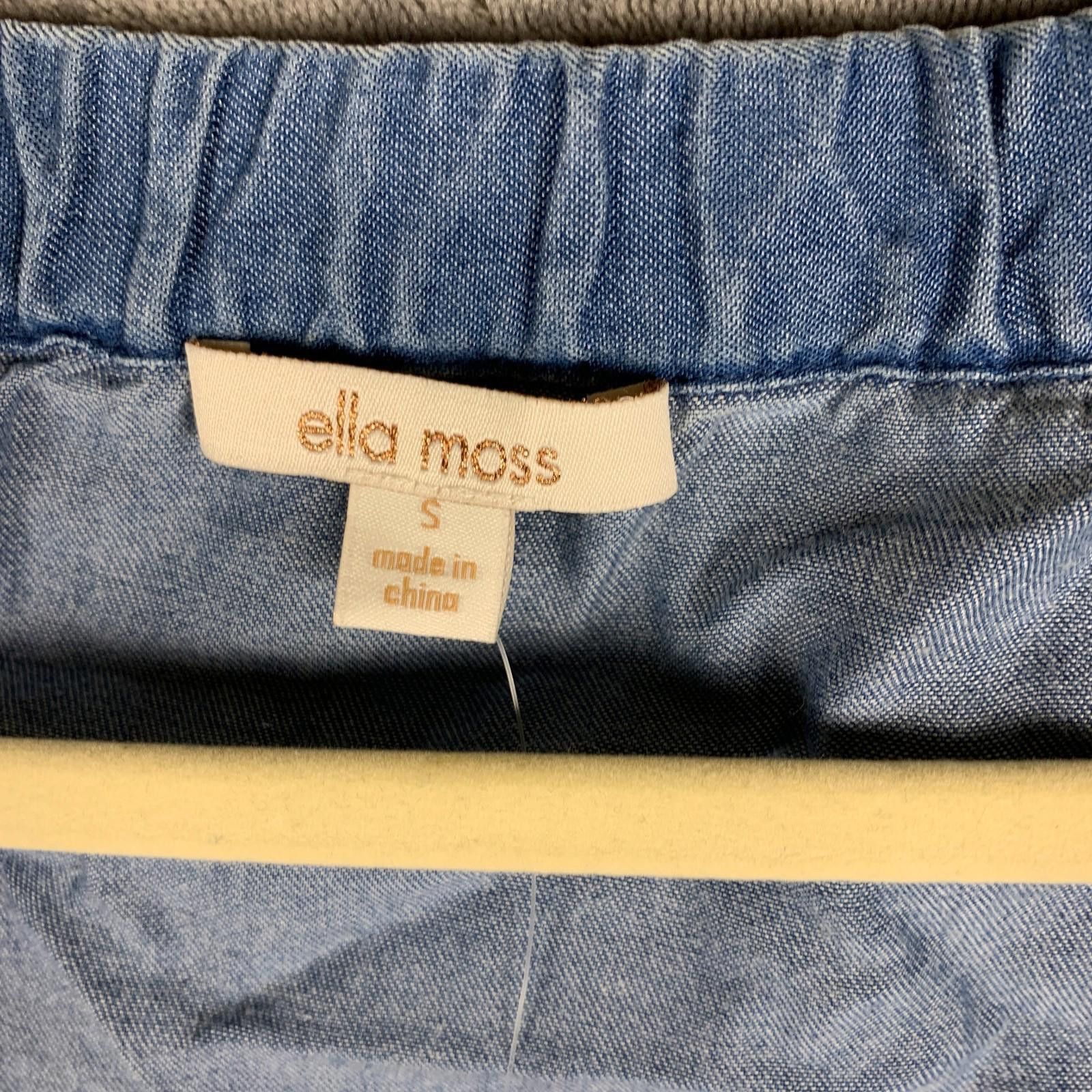 Designer Womens Ella Moss deep V Blue Split Collar Shirt Sz. S (370) Size S / US 4 / IT 40 - 6 Thumbnail