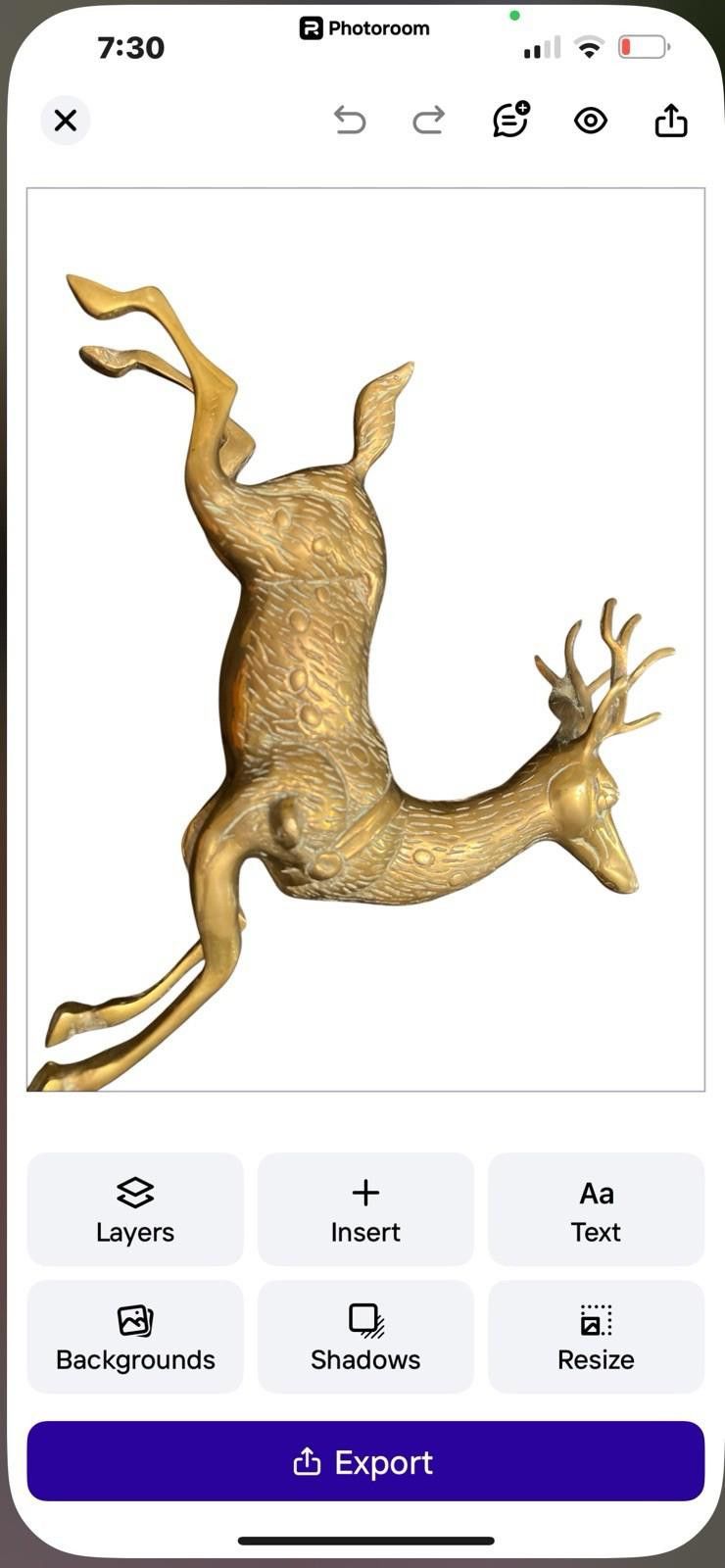 Designer Large Solid Brass Reindeer and Sleigh Holiday Decor Size ONE SIZE - 9 Thumbnail