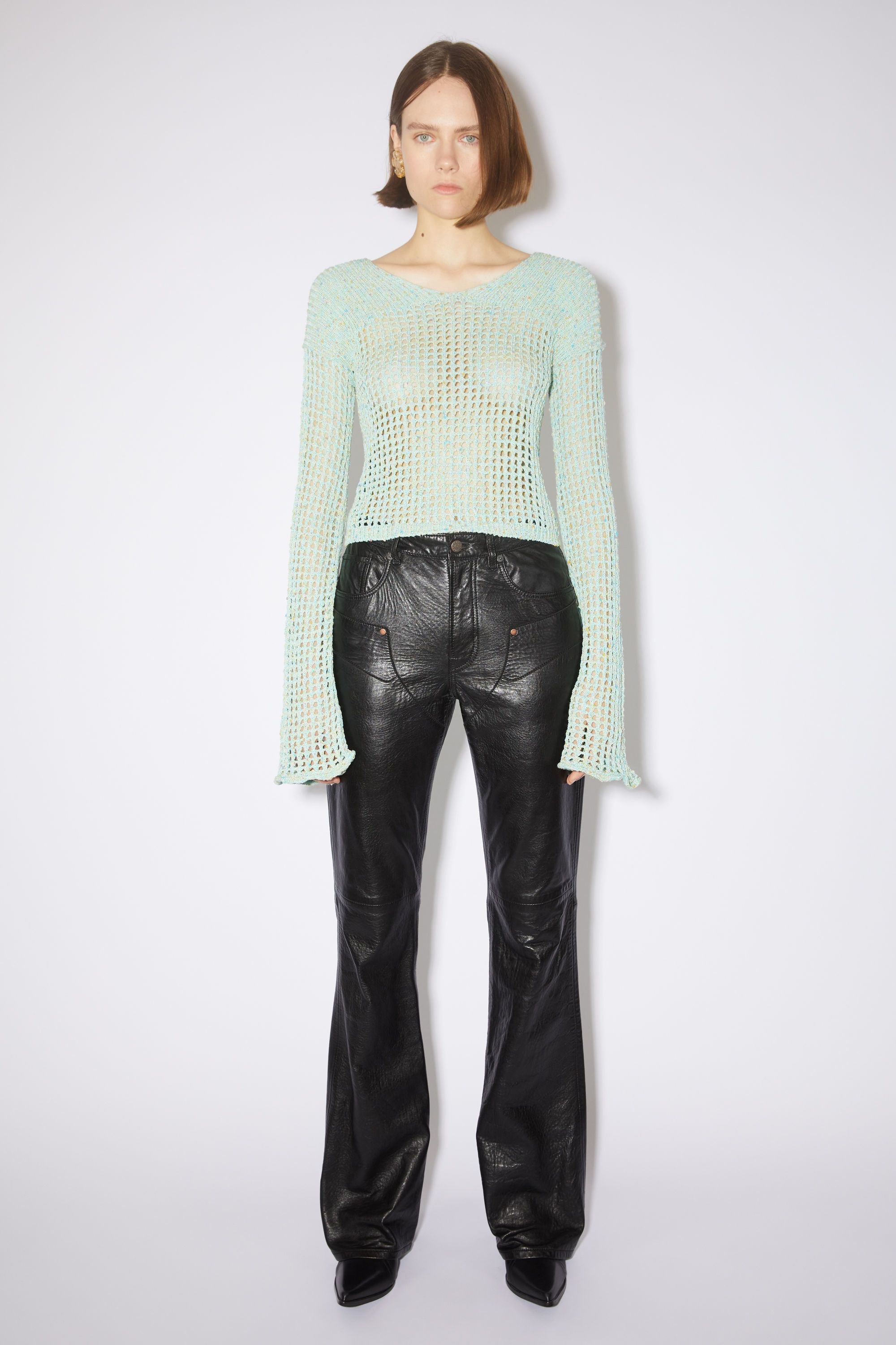 Acne Studios $1835 Acne Studios Paneled Leather Pants Size 27" / US 4 / IT 40 - 2 Thumbnail