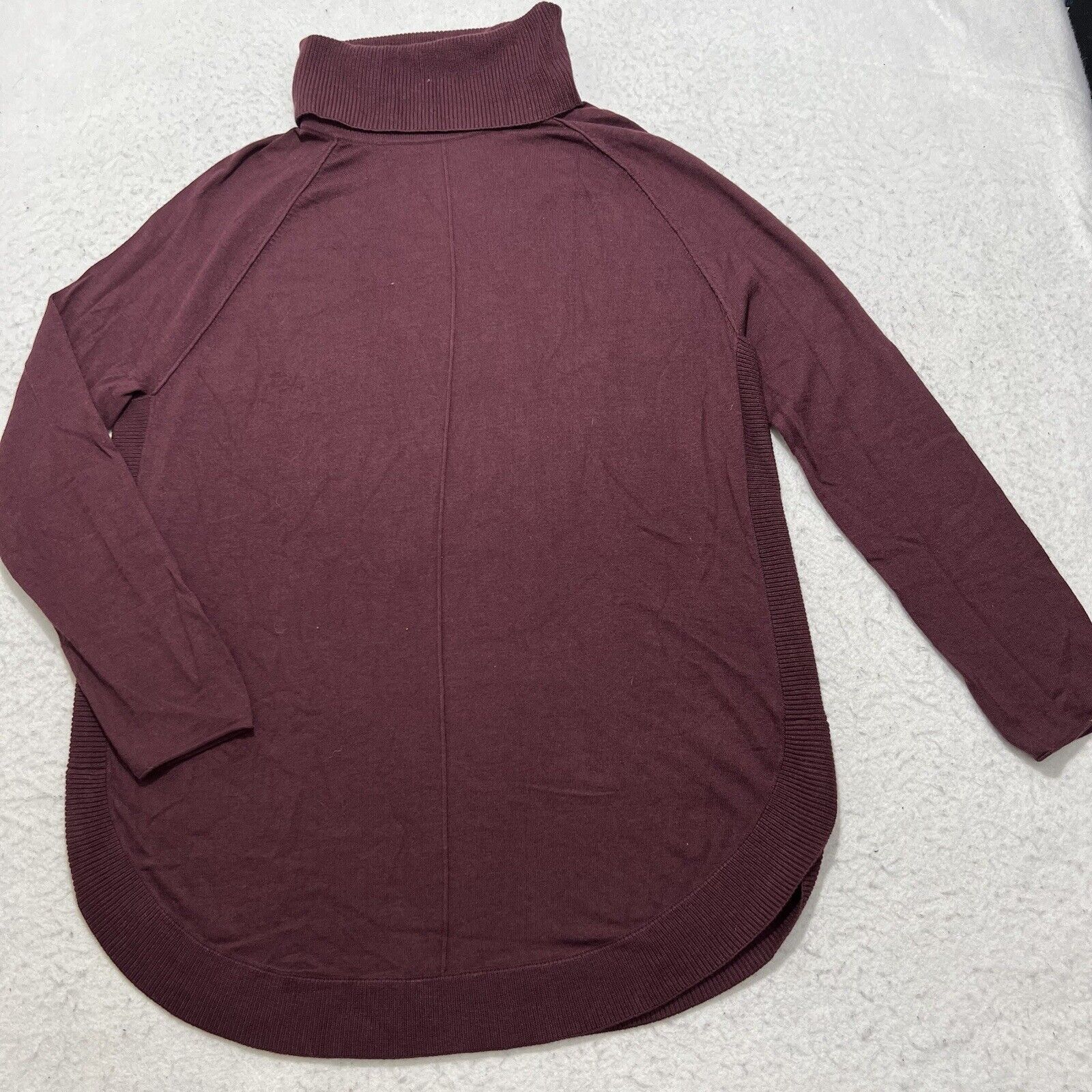 Nordstrom Caslon Women's Small Wool Blend Maroon Turtleneck Sweater Size S / US 4 / IT 40 - 1 Thumbnail