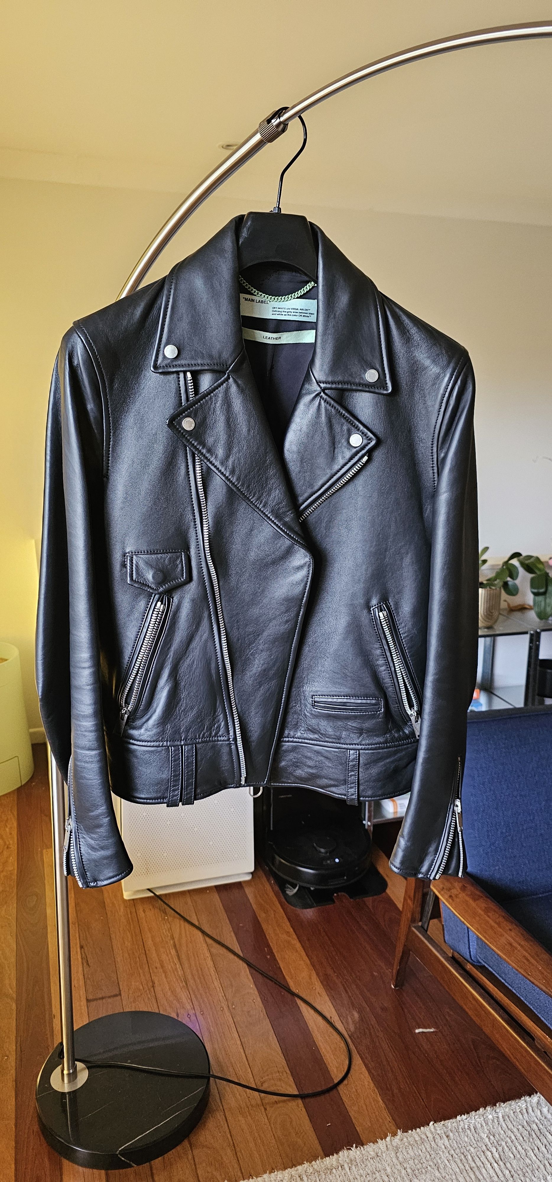 Off-White Off-White c/o Virgil Abloh "Business Casual" Leather Jacket Size US M / EU 48-50 / 2 - 1 Thumbnail