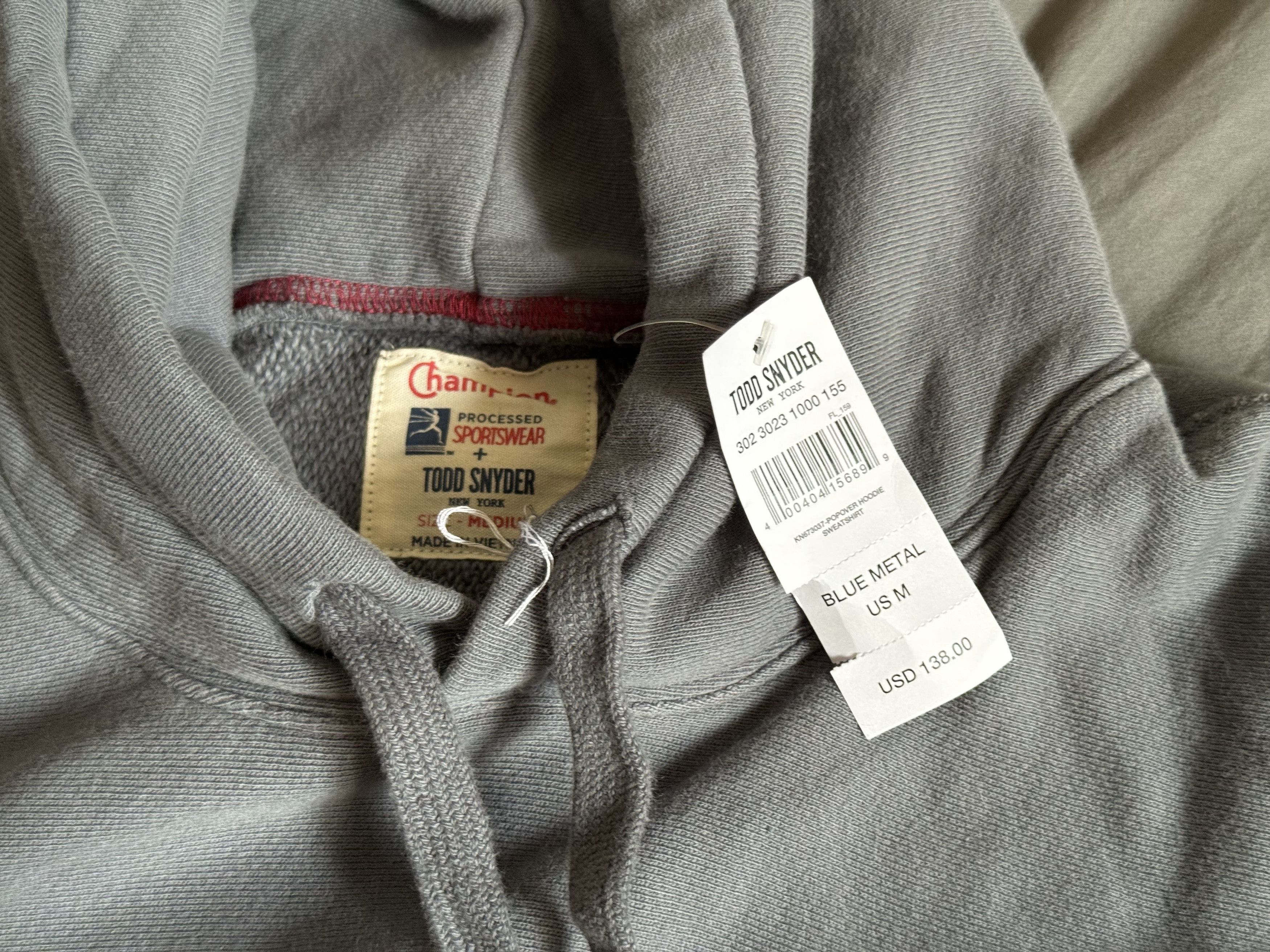 Champion × Todd Snyder TODD SNYDER x CHAMPION POPOVER HOODIE in BLUE METAL $138 Size US M / EU 48-50 / 2 - 3 Thumbnail