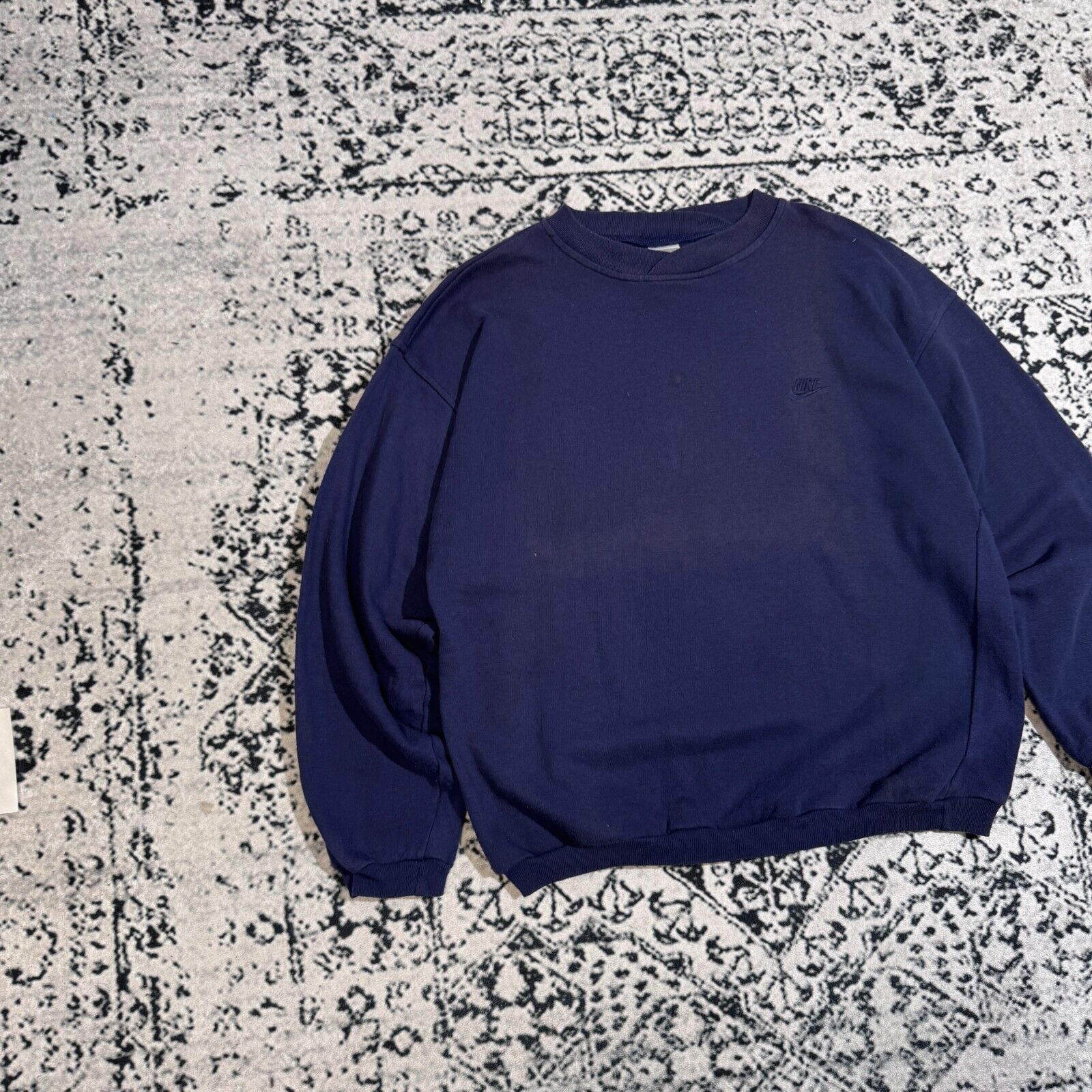 Nike × Vintage Vintage Nike Unisex Navy Cotton Sweatshirt Size XL Size US XL / EU 56 / 4 - 3 Thumbnail