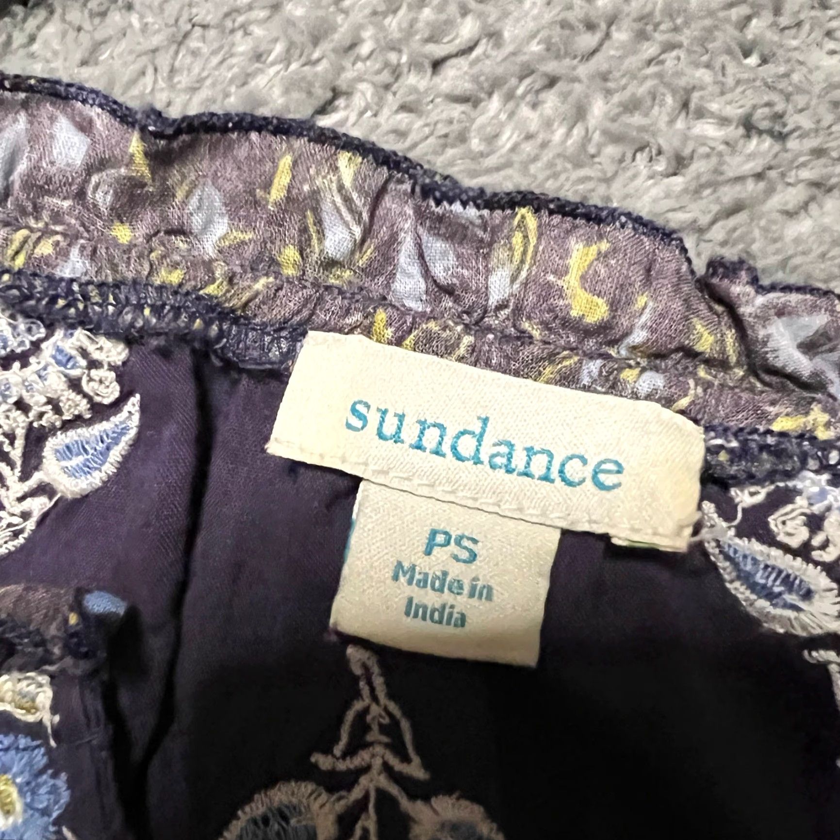 Vintage Sundance Shirt Women PS P Embroidered Lost in Time Top Eclipse Myriad Balloon Blouse Blue Size S / US 4 / IT 40 - 6 Thumbnail