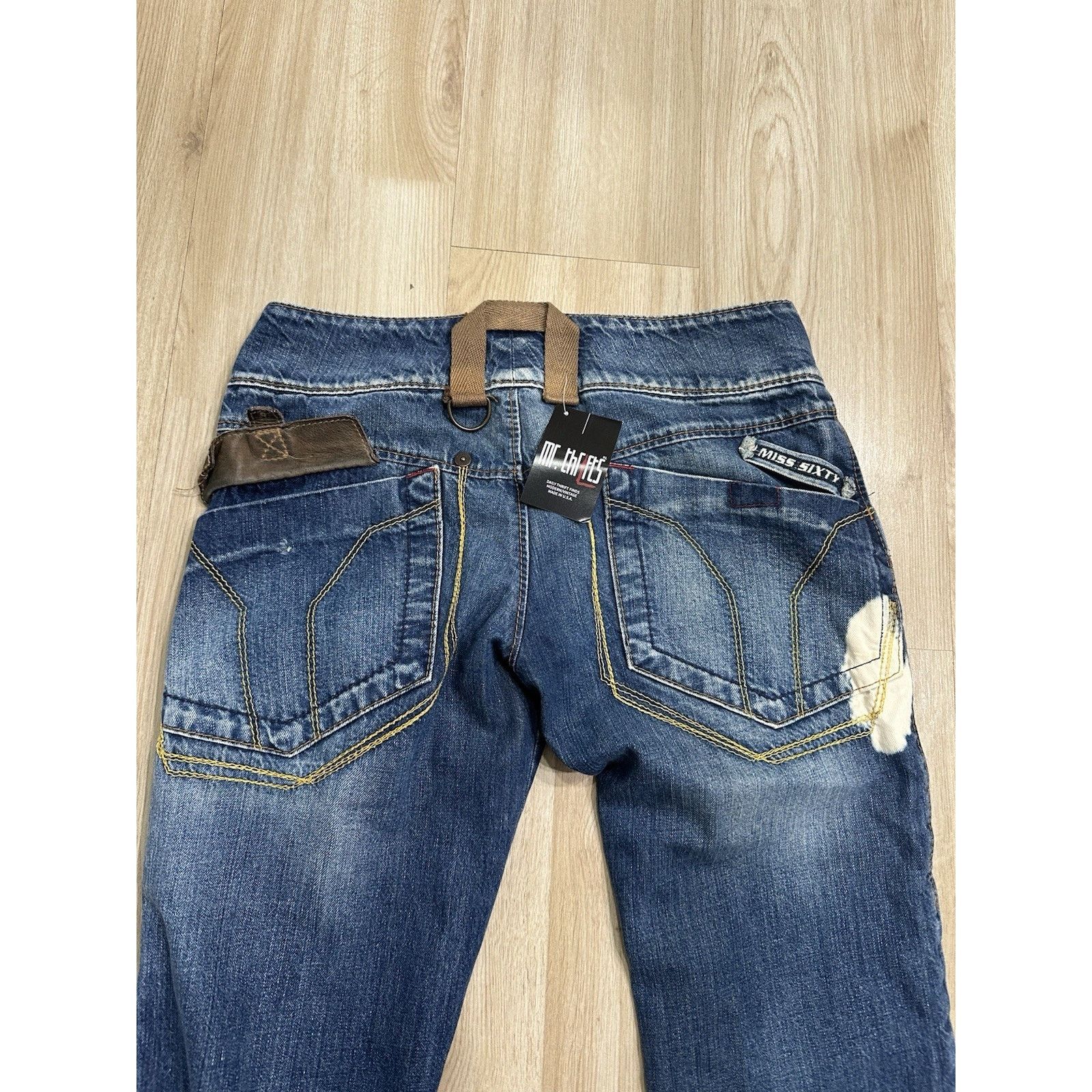 Miss Sixty Vintage Y2K Miss Sixty Jeans! Rare Find Leather Zip Size 29 Size 29" - 5 Thumbnail