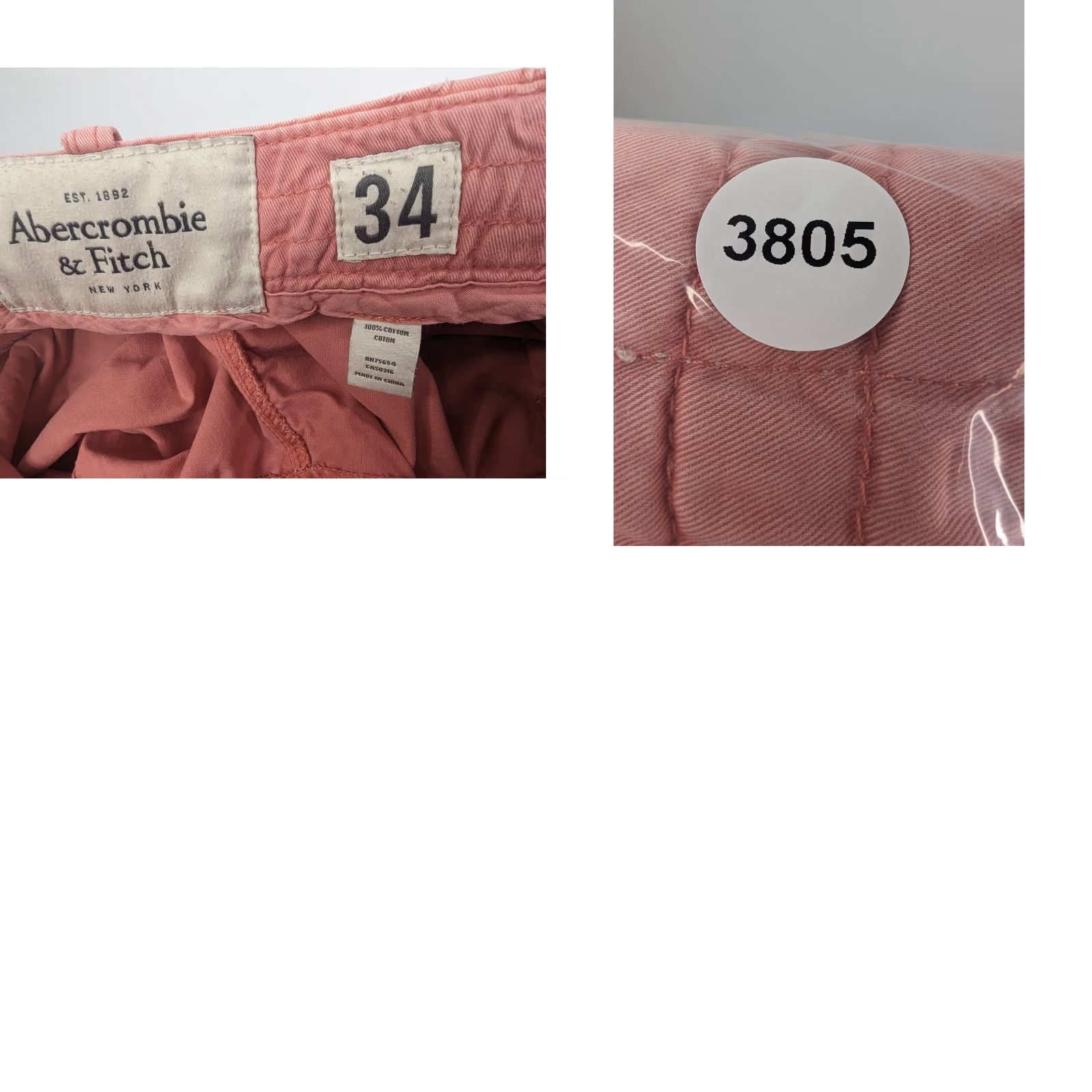 Abercrombie & Fitch VINTAGE Abercrombie & Fitch Shorts Men 34 Pink Button Fly Thick Twill Cotton Flat Front Chino Beach Casual Size US 34 / EU 50 - 9 Thumbnail