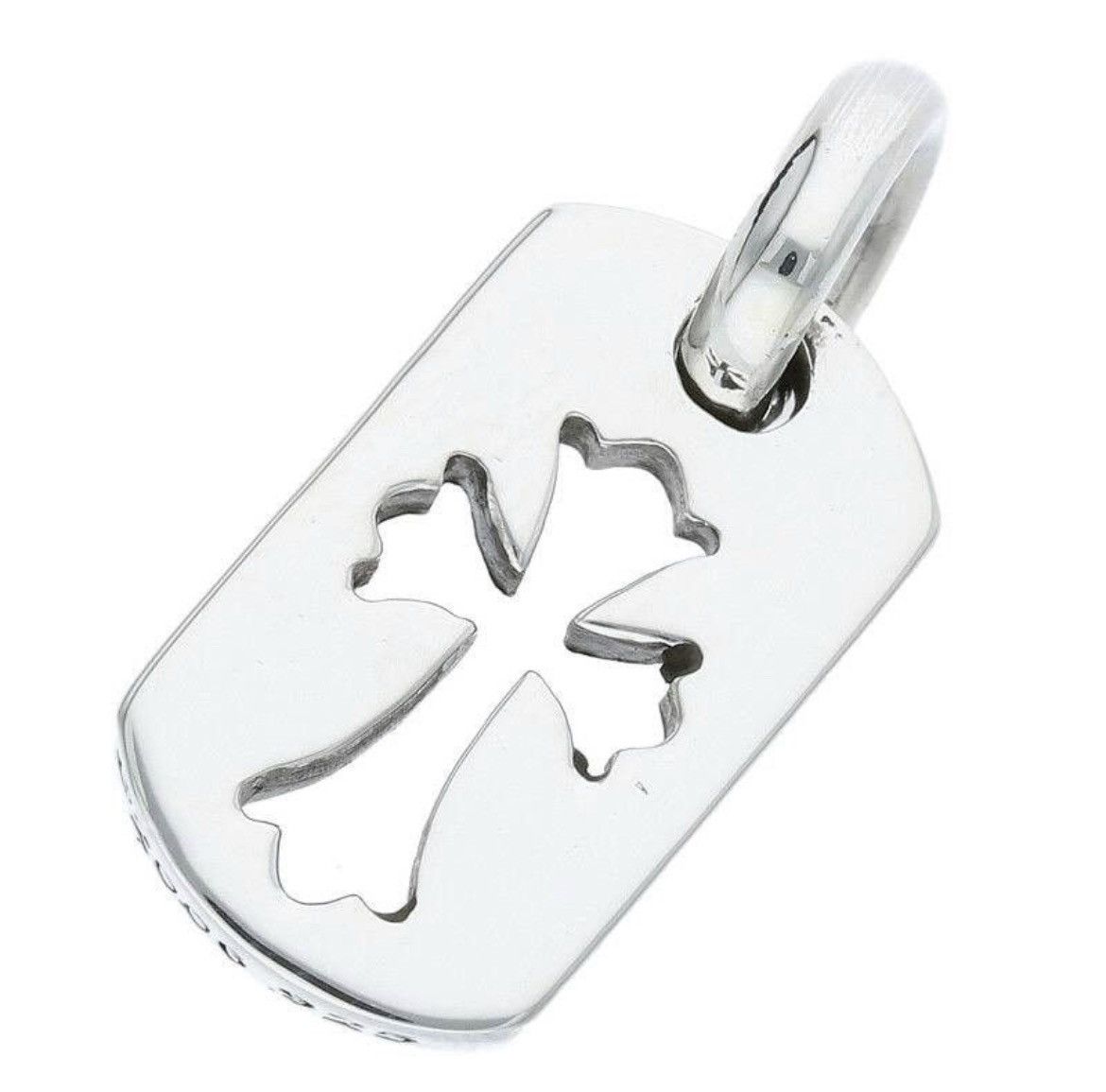 image of Chrome Hearts .925 Silver Cutout Outline Cross Dog Tag, Men's