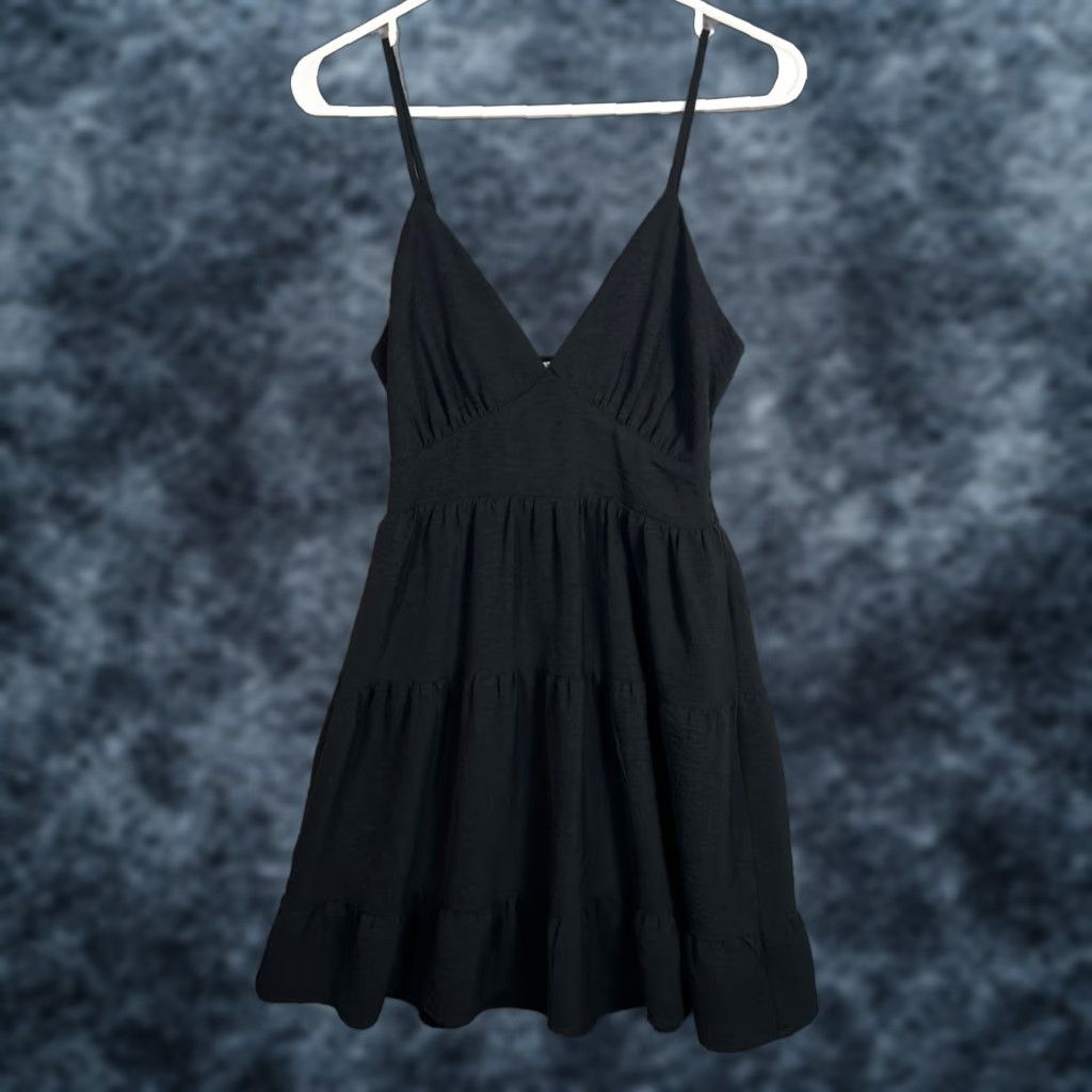 Vintage VINTAGE Monteau Los Angeles Womens Small Black Tiered Style Sleeveless Dress Polyester A-Line Sundress Sleeveless V-Neck Knee Length Womens Size S / US 4 / IT 40 - 1 Thumbnail