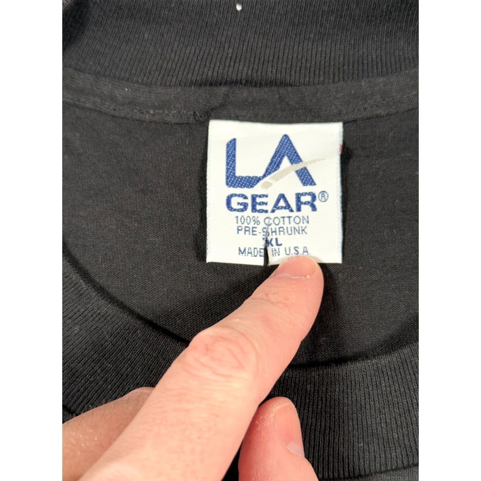 La Gear VINTAGE LA Gear Shirt Mens XL Black Kort God Graphic Print Short Sleeve Logo Size US XL / EU 56 / 4 - 7 Thumbnail