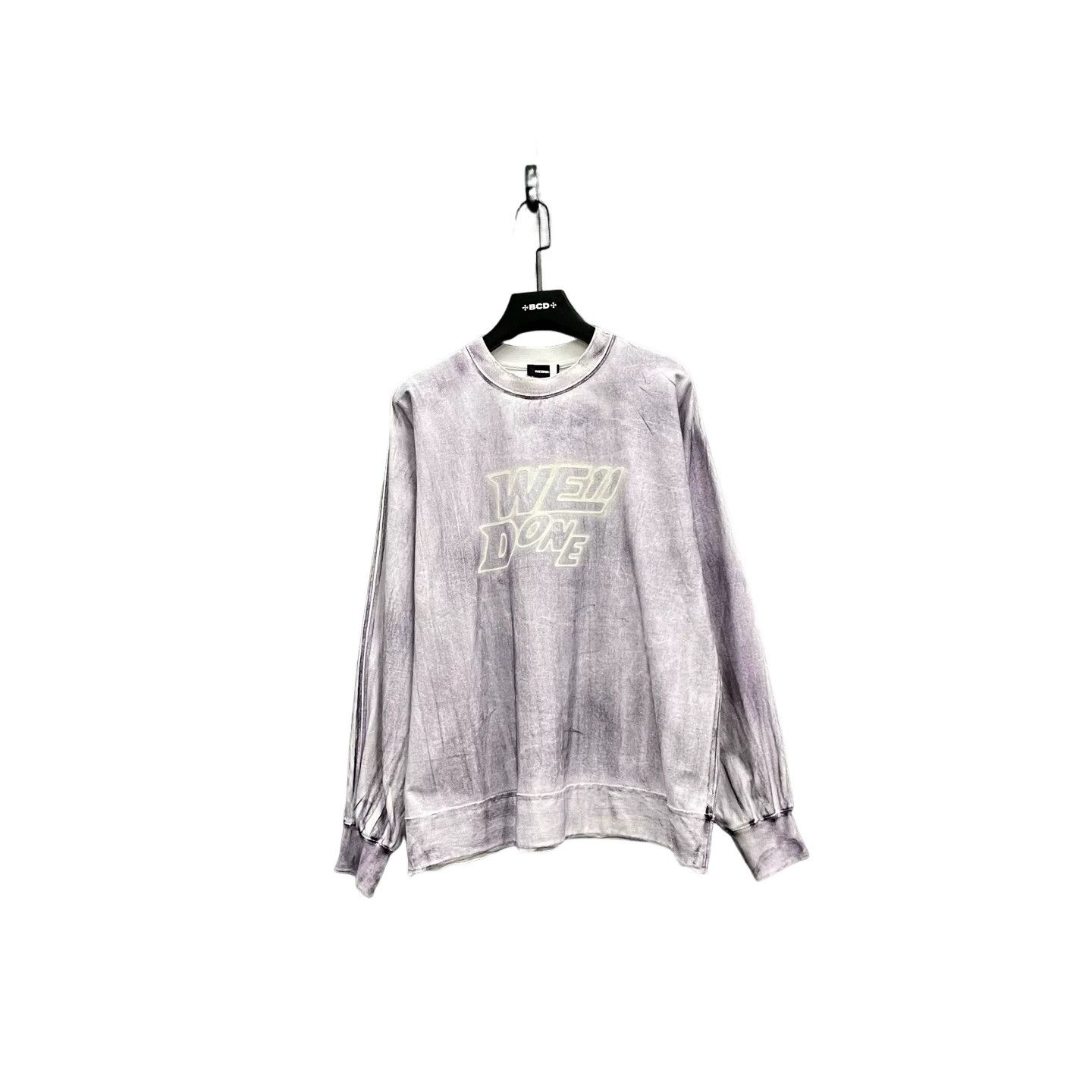 WE11DONE We11done Purple Washed Logo Long Sleeve T-Shirt Size M Size US M / EU 48-50 / 2 - 1 Thumbnail