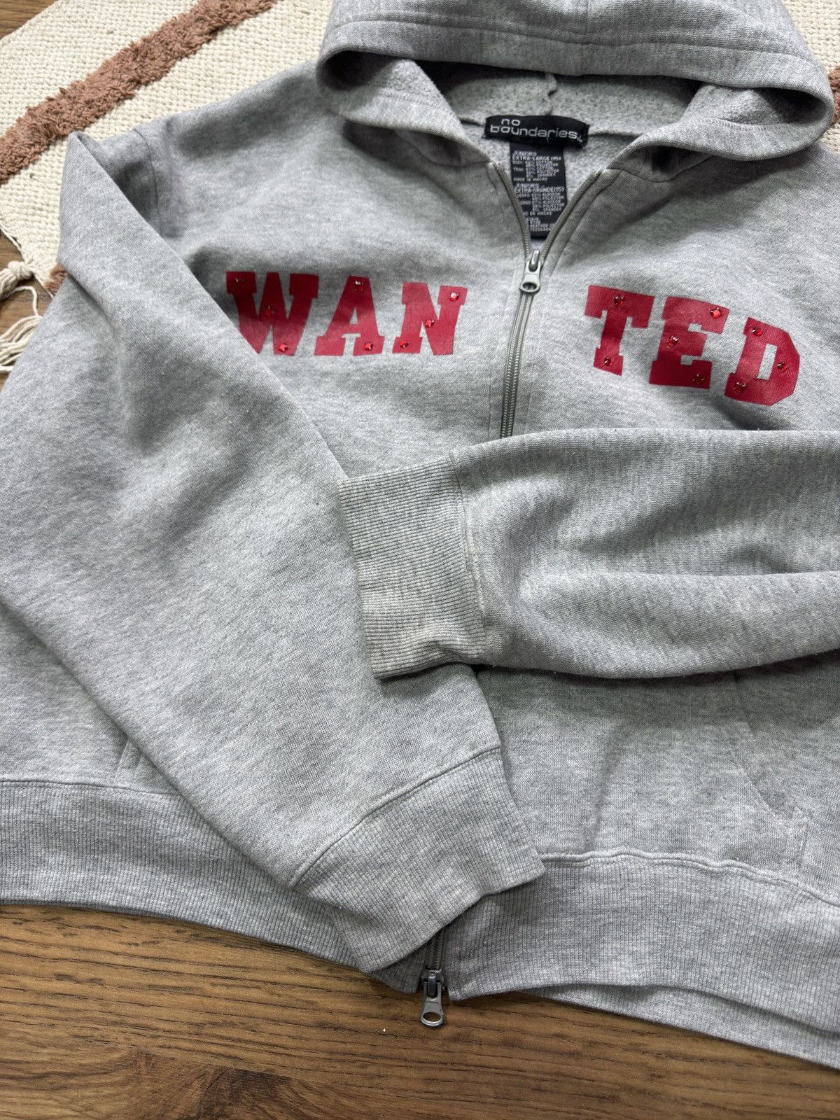 Vintage WANTED NO BOUNDARIES BOXY FIT ZIP HOODIE Size M / US 6-8 / IT 42-44 - 5 Thumbnail
