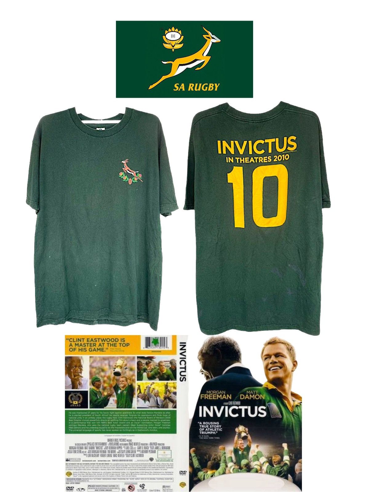 Other Rare🔥 Morgan Freeman & Matt Damon Invictus Springboks Rugby | Grailed