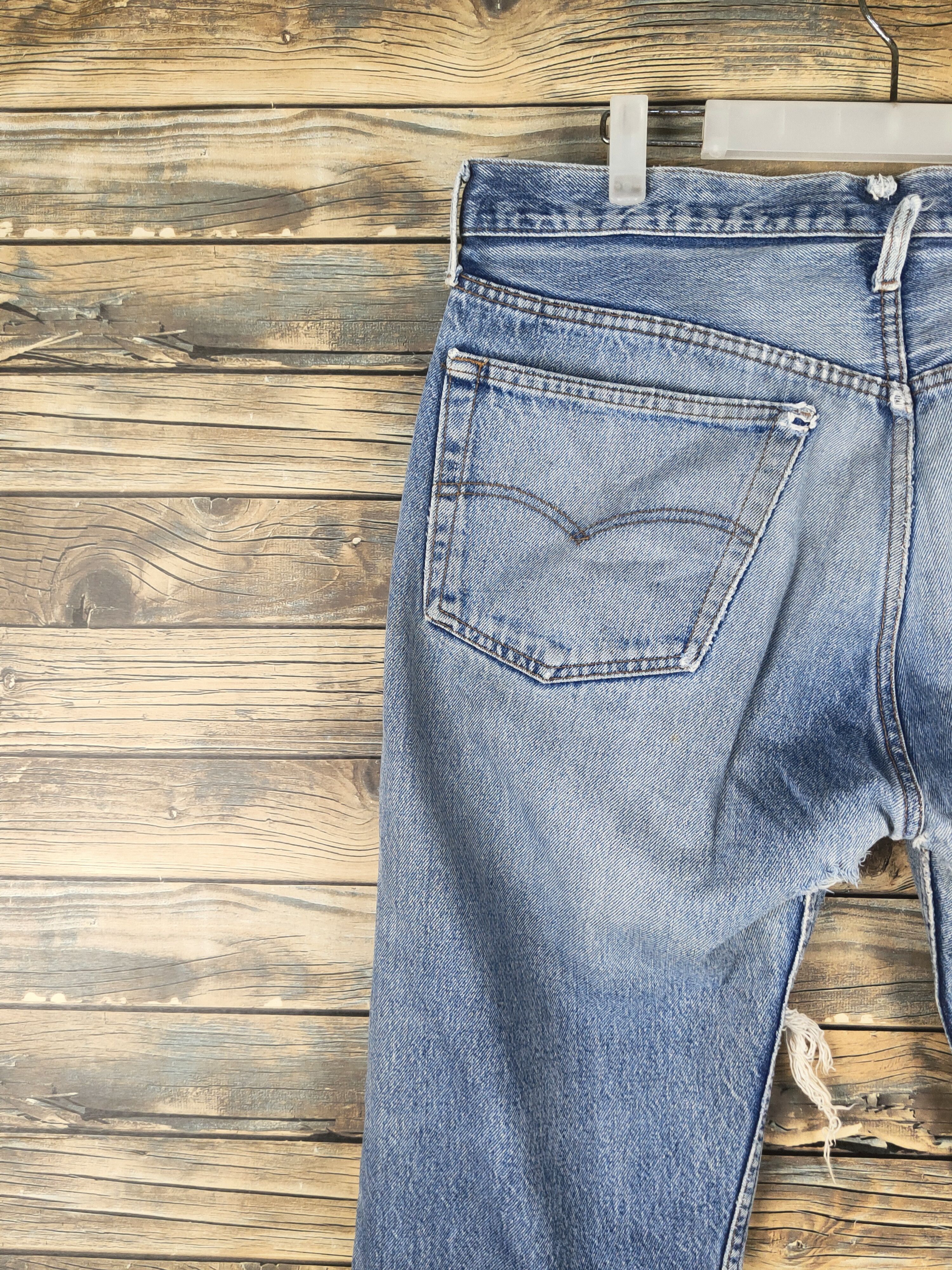 Levi's DL 80' Levi's Blue Distressed Ripped Jeans #W2268 Size US 36 / EU 52 - 10 Thumbnail