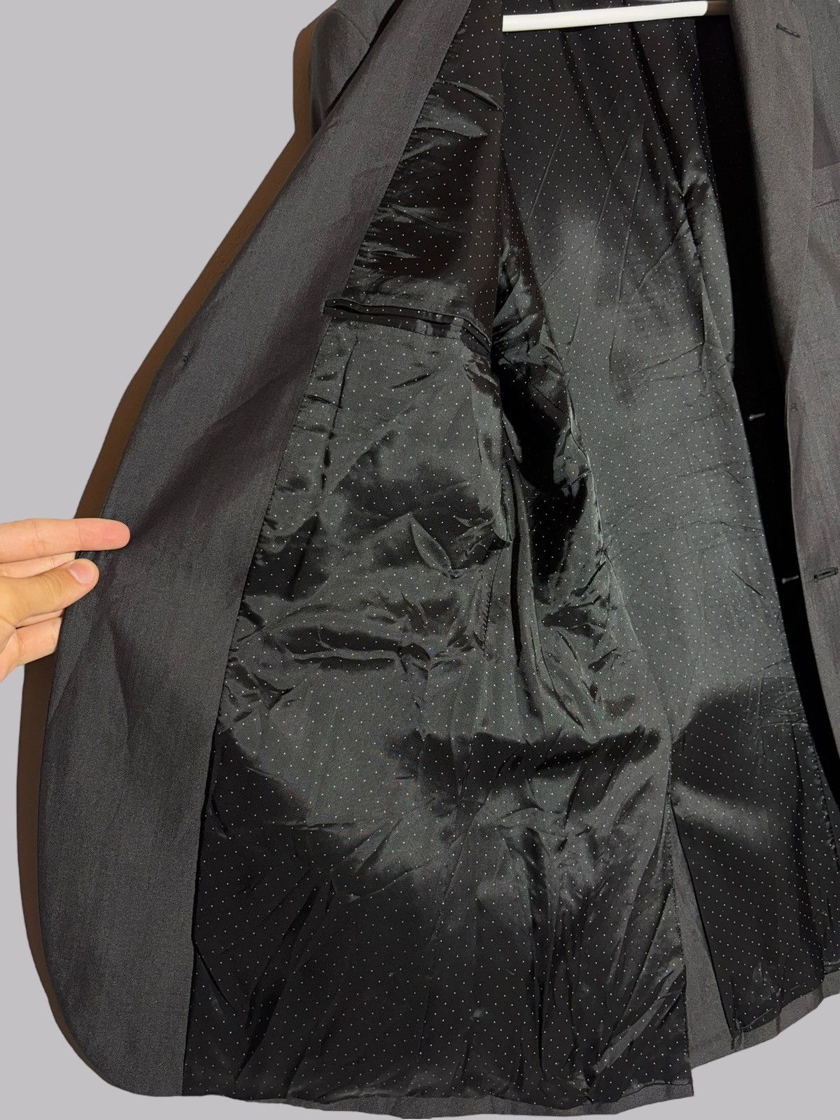 Givenchy Givenchy Paris Shiny Charcoal Grey Blazer Wool Silk Jacket Size 50R - 17 Thumbnail