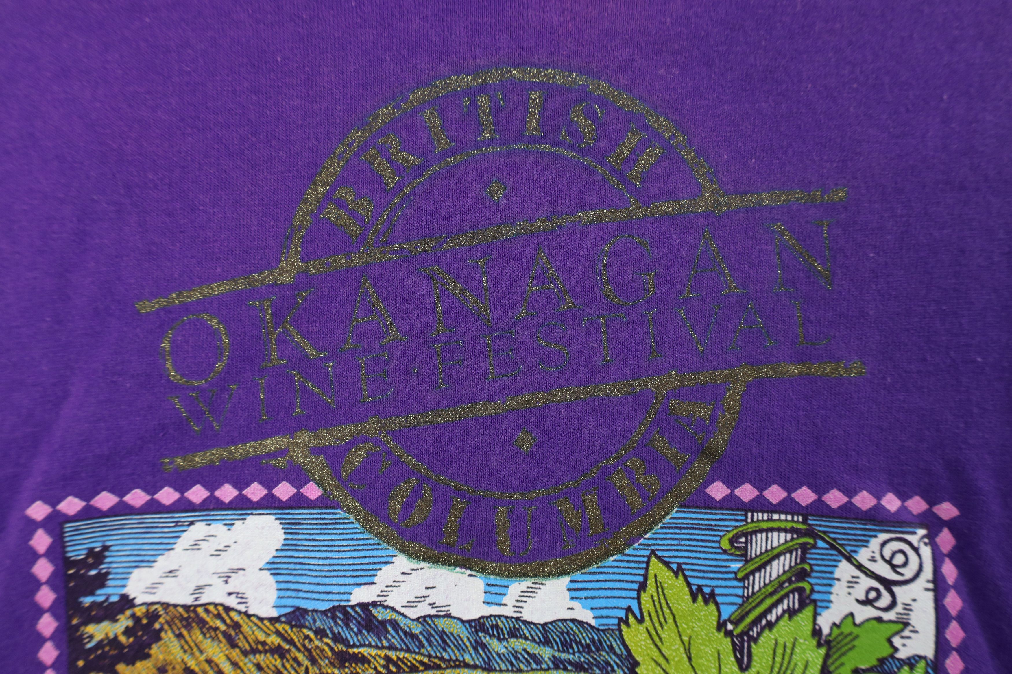 Vintage Vintage 90s Okanagan Wine Festival Canada T-Shirt Purple Size M / US 6-8 / IT 42-44 - 5 Thumbnail