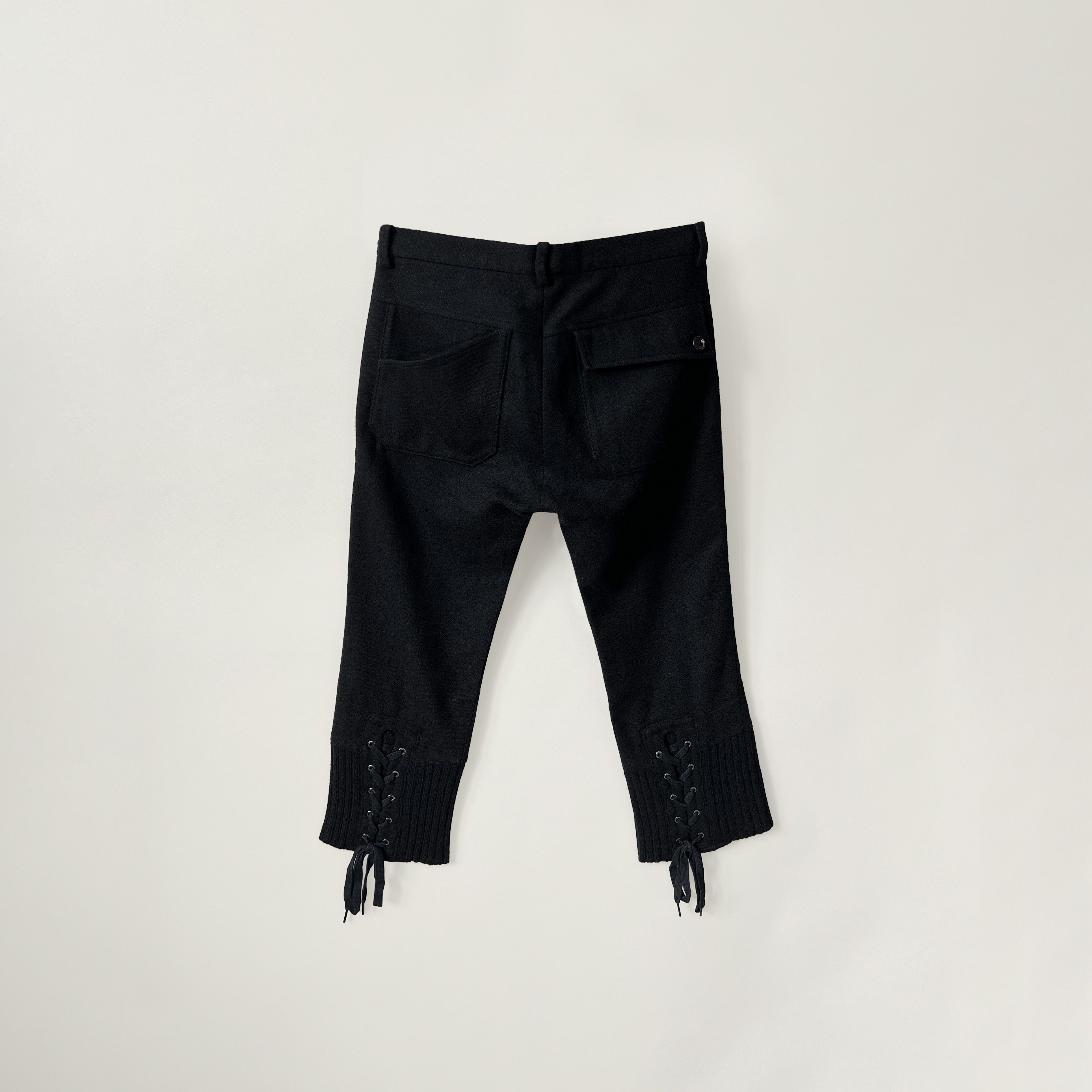 Undercover AW2007 ‘KNIT’ Crop Lace Back Wool Pants Size 30" / US 8 / IT 44 - 2 Thumbnail