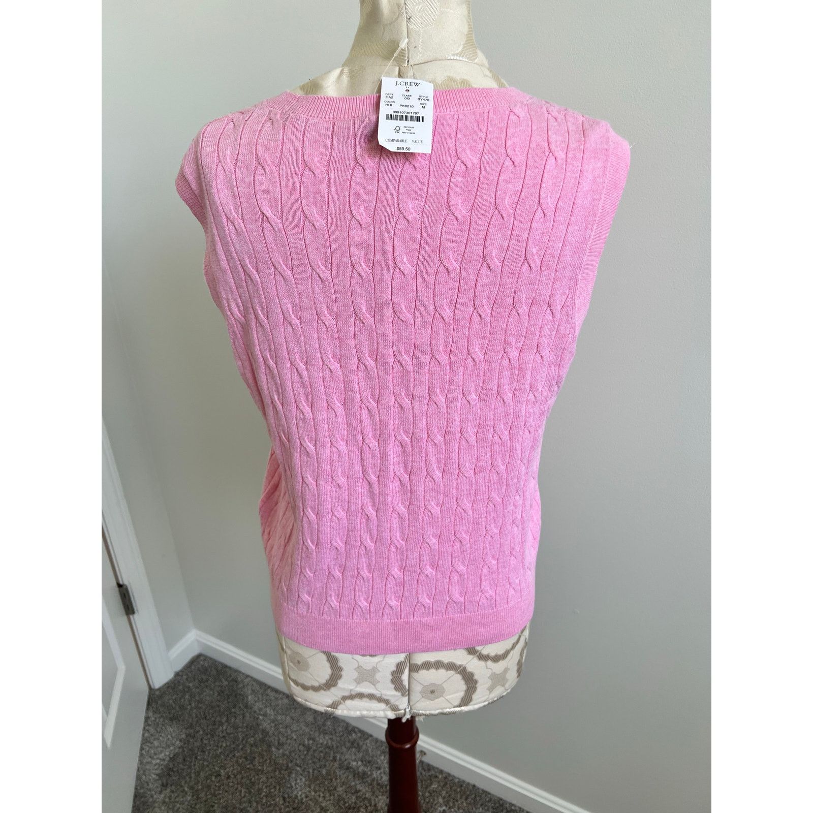 J.Crew J Crew Sleeveless Pullover Cable Knit Sweater NWT Medium Size M / US 6-8 / IT 42-44 - 4 Thumbnail