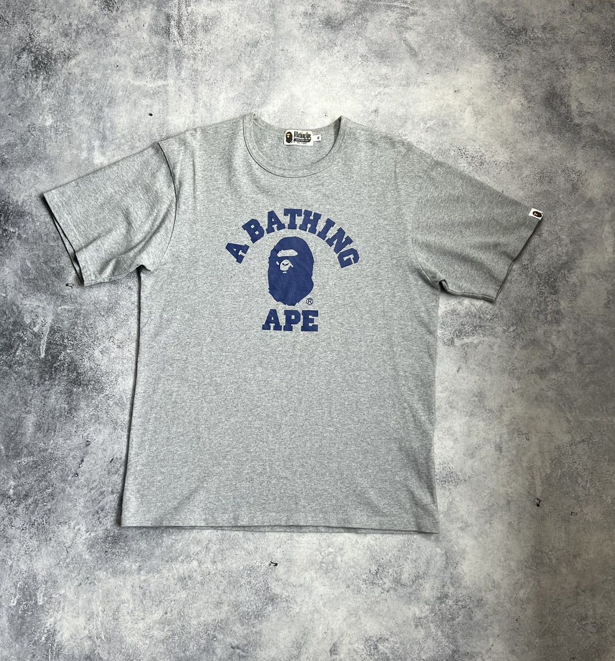 Bape Bape blue & grey college logo tee Size US XL / EU 56 / 4 - 1 Thumbnail