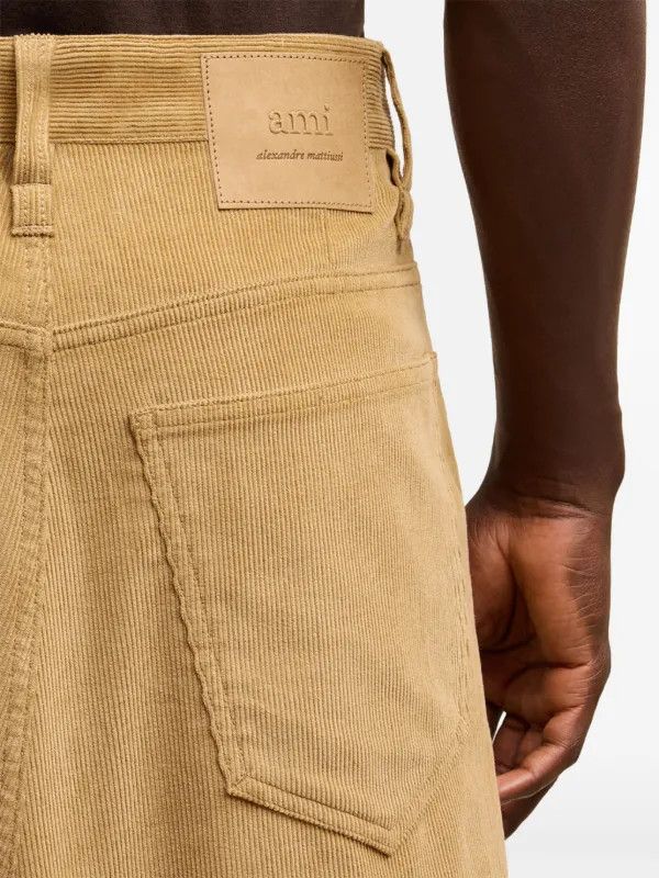 AMI o1s22i1n0925 Baggy Corduroy Pants With Rib in Beige Size US 32 / EU 48 - 4 Thumbnail