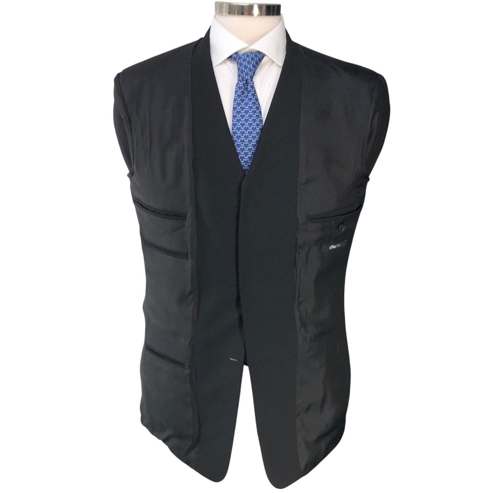 s.Oliver s.Oliver Blazer 46 Black Lars Wool Blend Three Button Jacket Size 42R - 14 Thumbnail