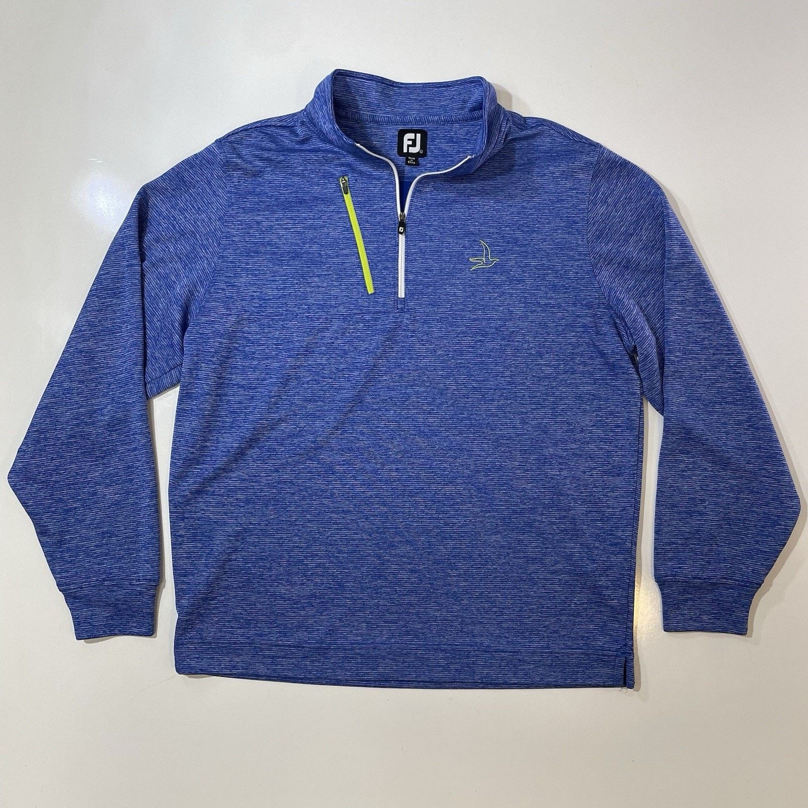 Footjoy FootJoy Men Blue Stripe Knit Half Zip Pullover Golf Jacket L Size US L / EU 52-54 / 3 - 1 Thumbnail