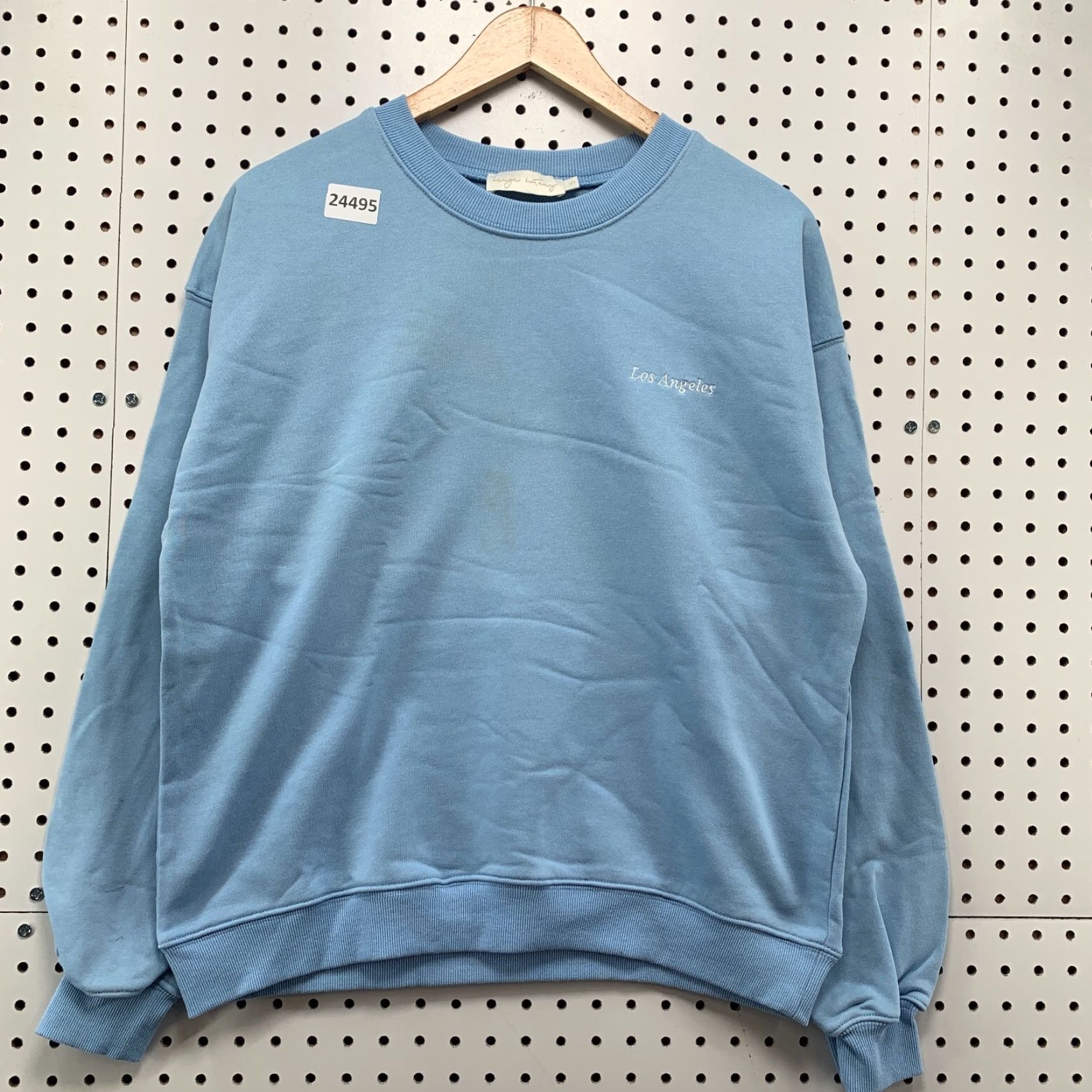 Vintage VINTAGE Beige Botany Crewneck Sweatshirt Los Angeles Womens S Sky Blue 23x23.5 Size S / US 4 / IT 40 - 7 Thumbnail
