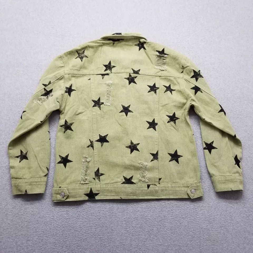 Other Zayla Jacket Womens Large Green Stars Denim Distressed Size L / US 10 / IT 46 - 2 Thumbnail