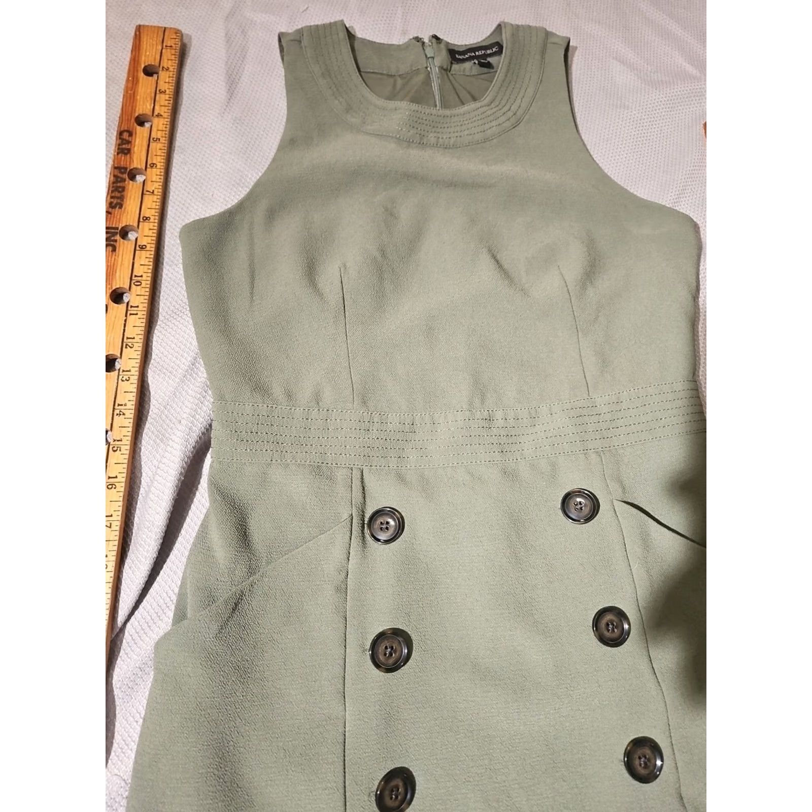 Banana Republic VINTAGE Banana Republic Dress Womens Sz 6 Green Button Utility Sheath Military Midi Size M / US 6-8 / IT 42-44 - 3 Thumbnail