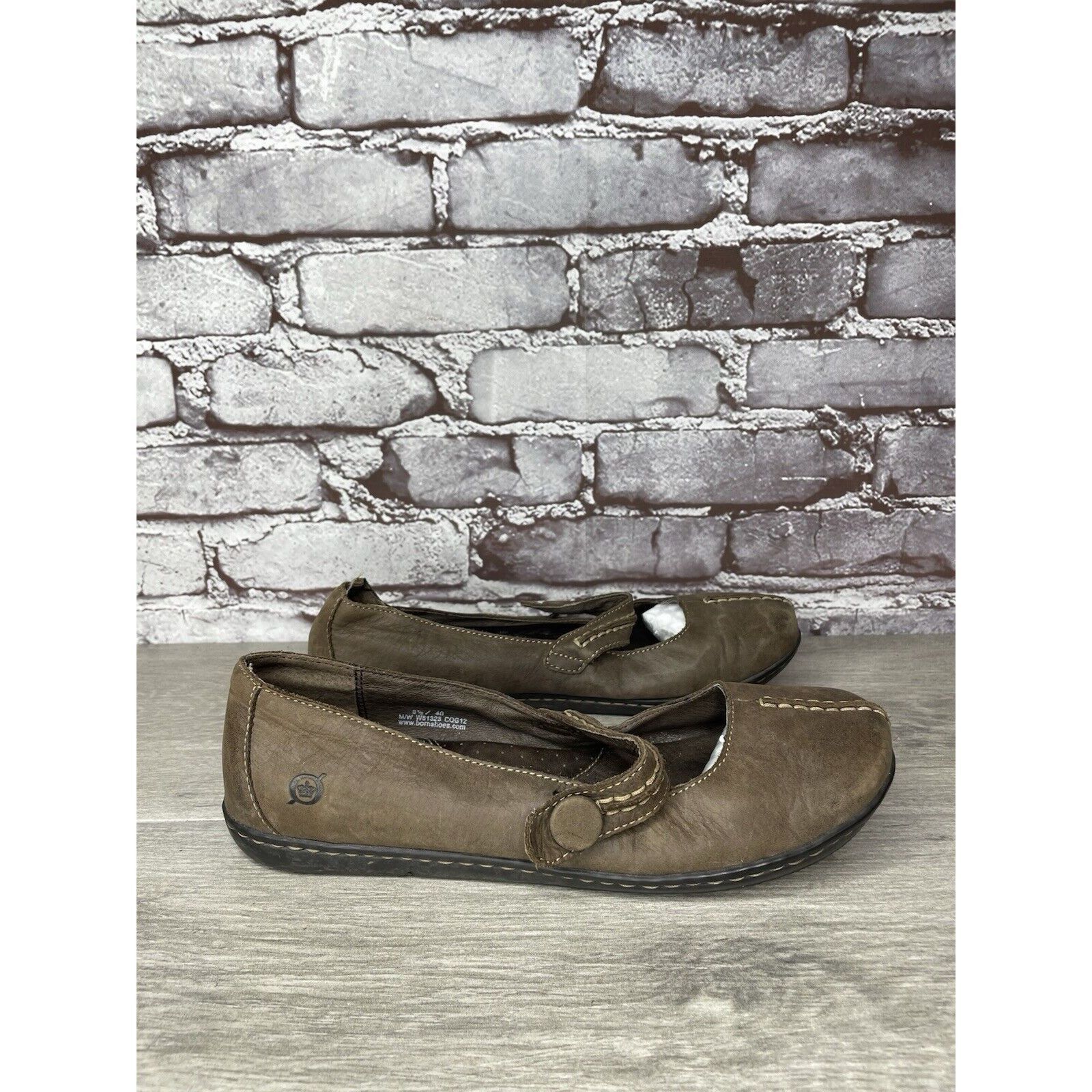 Born Born Handcrafted Brown Leather MaryJane Strap Comfort Shoes Size US 8.5 / IT 38.5 - 8 Thumbnail