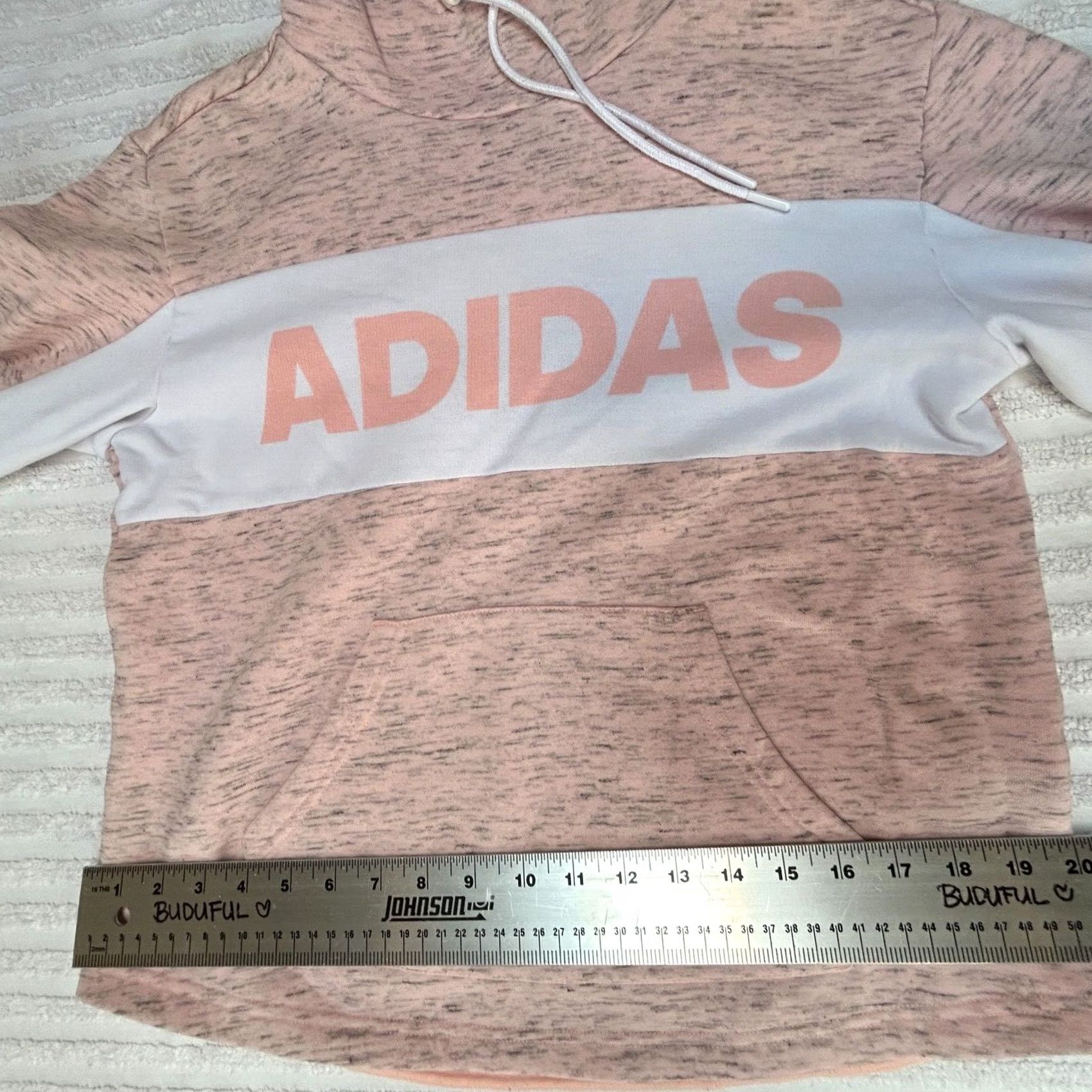 Adidas Adidas Womens Small Pink Hoodie Pullover Fleece Pullover Jacket Raglan Sleeve Hooded Front Pockets Size S / US 4 / IT 40 - 4 Thumbnail