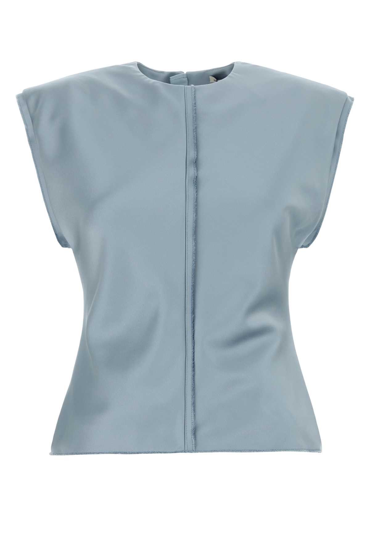 Light Blue Stretch Satin Top