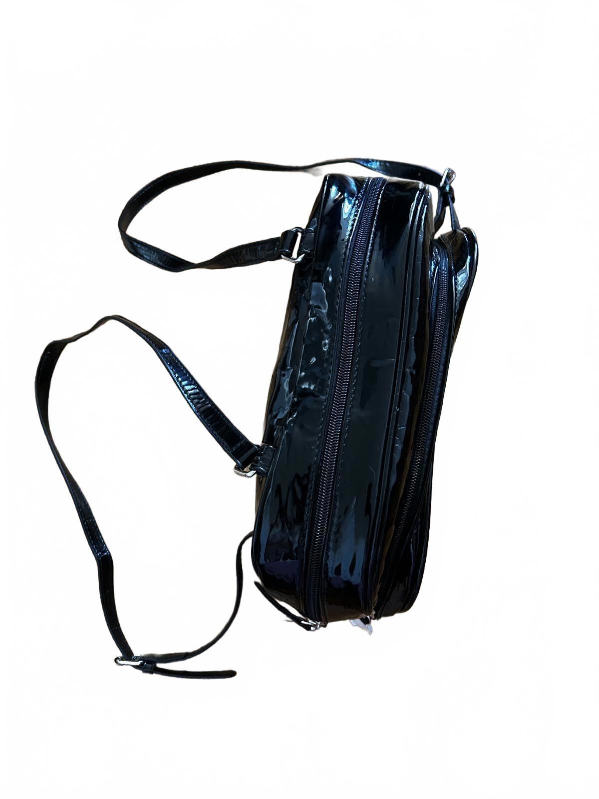 Designer NICCH Black Patent Faux Leather Crossbody Bag Size ONE SIZE - 3 Thumbnail