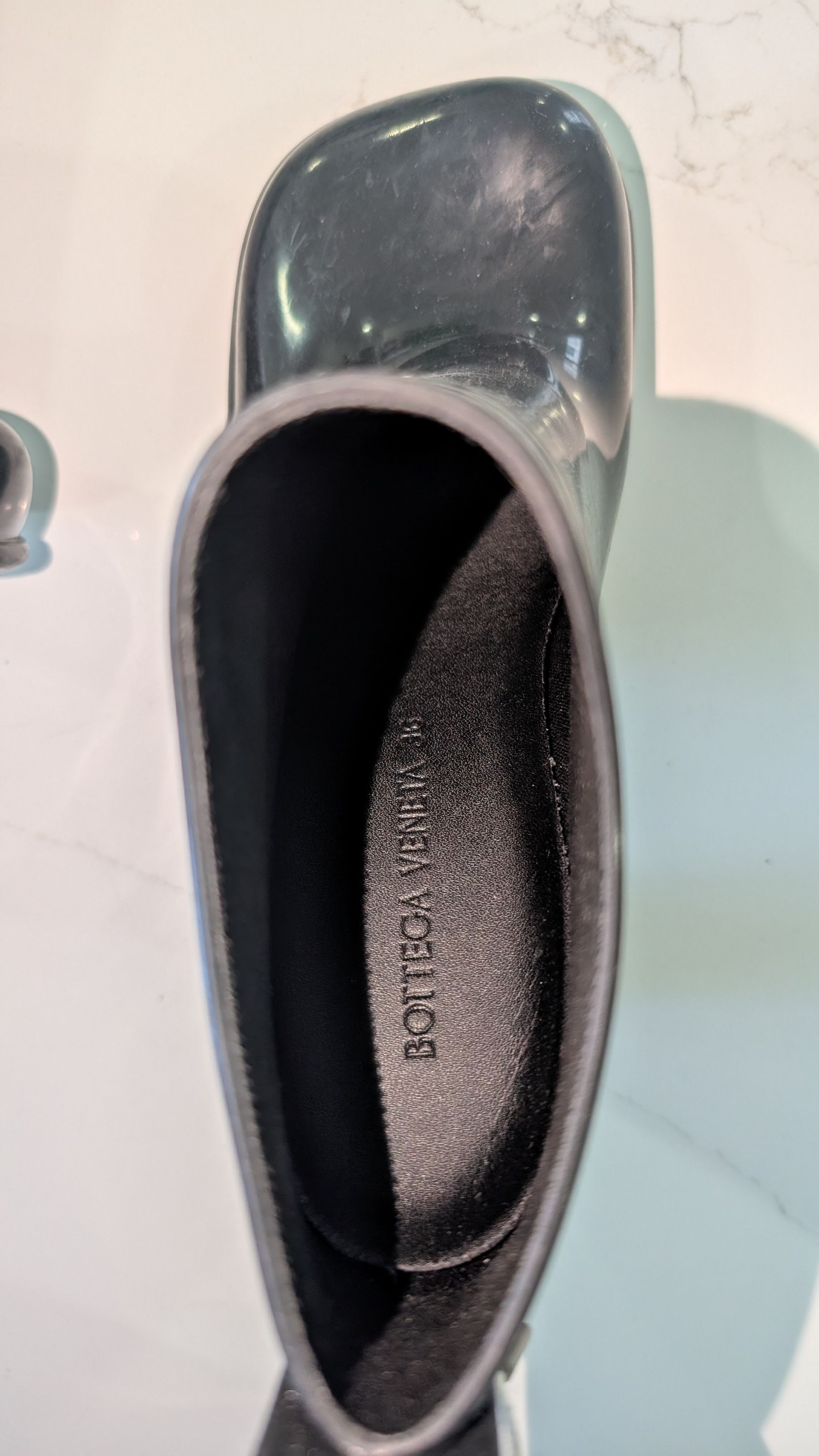Bottega Veneta Bottega Veneta Black Shiny Rubber Shine Ankle Boots EU 36 Size US 6 / IT 36 - 14 Thumbnail