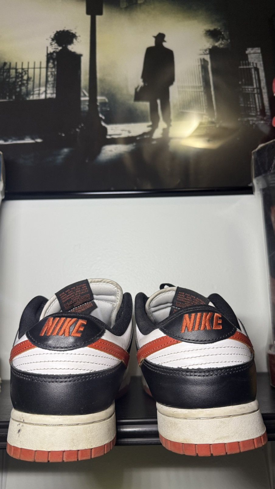 Nike Nike Dunk Low Retro White Orange & Black Black Dragon Red Size US 11 / EU 44 - 6 Thumbnail