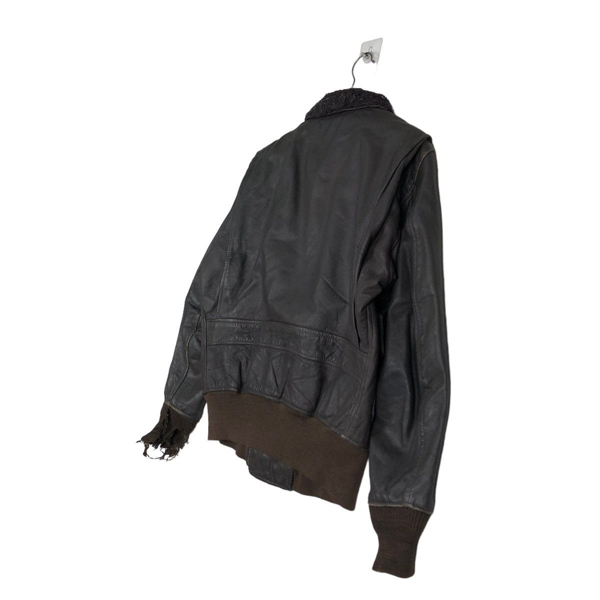 Vintage 🔥VINTAGE LEATHER USN US JACKET FLY MAN BRILL BROS INC USA Size US M / EU 48-50 / 2 - 12 Thumbnail